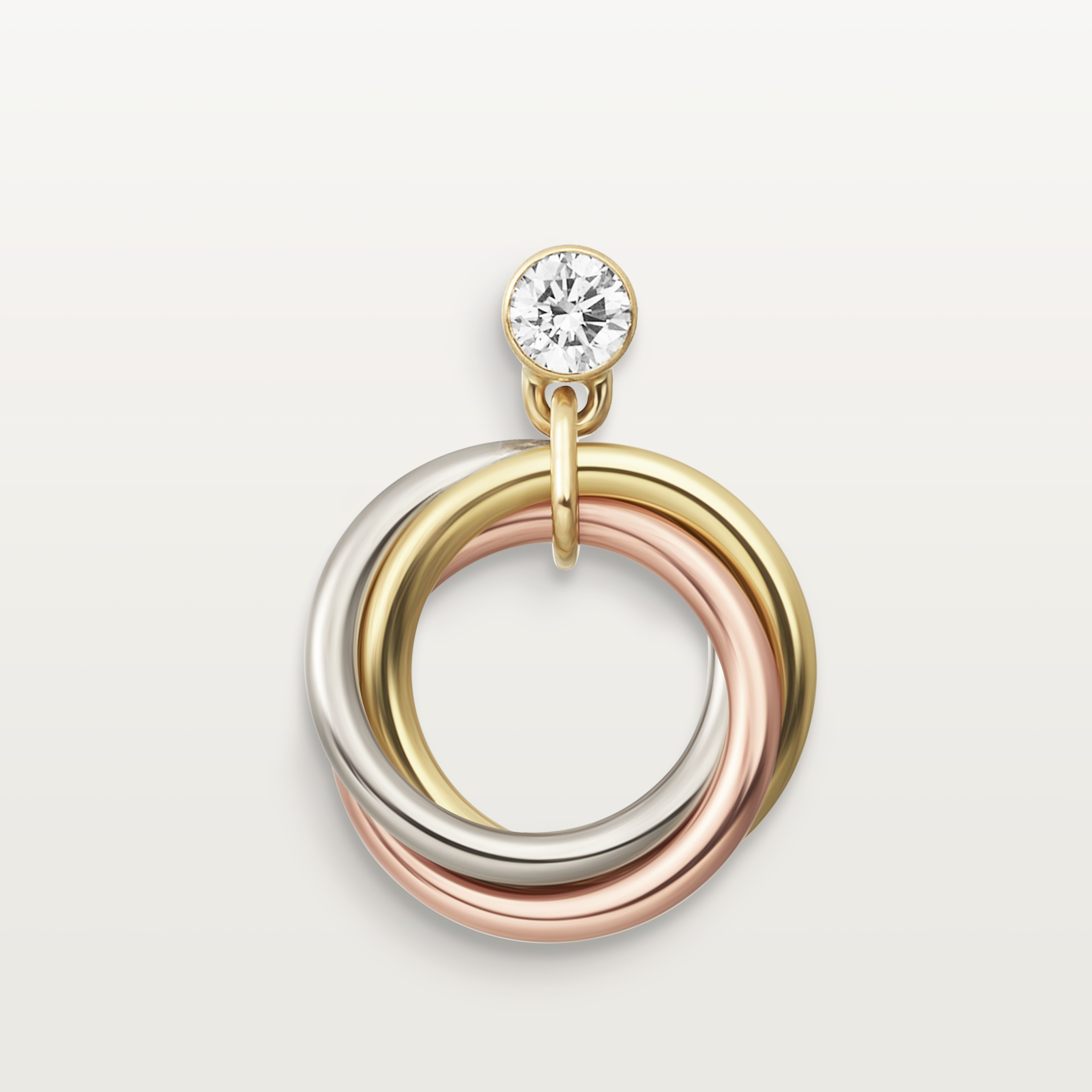 Trinity earrings, brilliant-cut diamonds , image 5