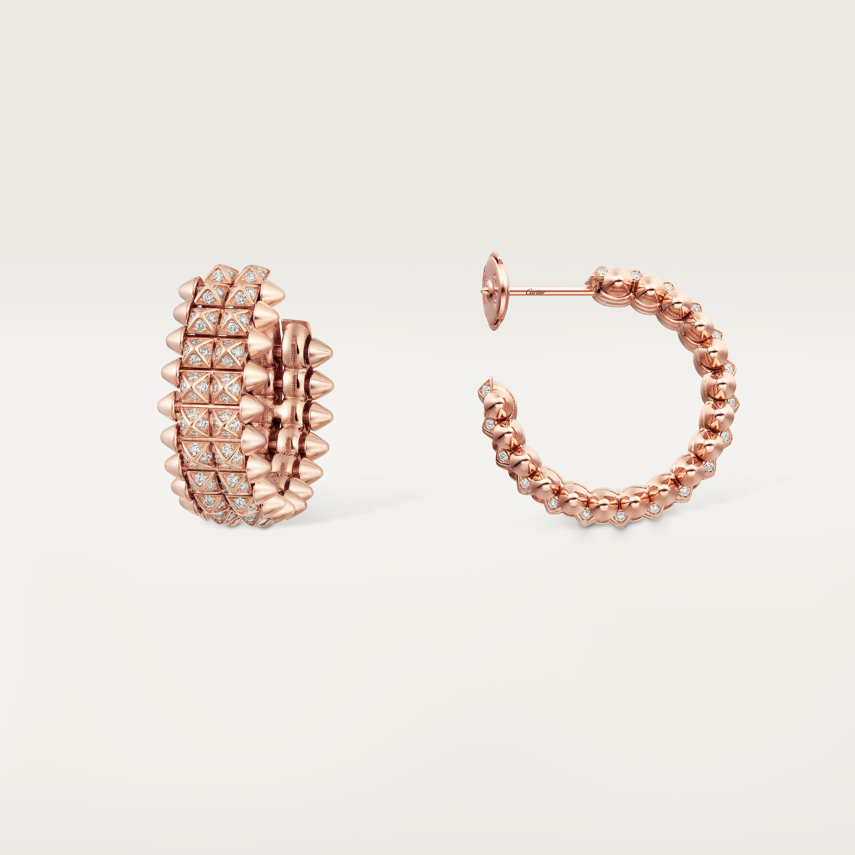 Clash de Cartier hoop earrings, double row, paved