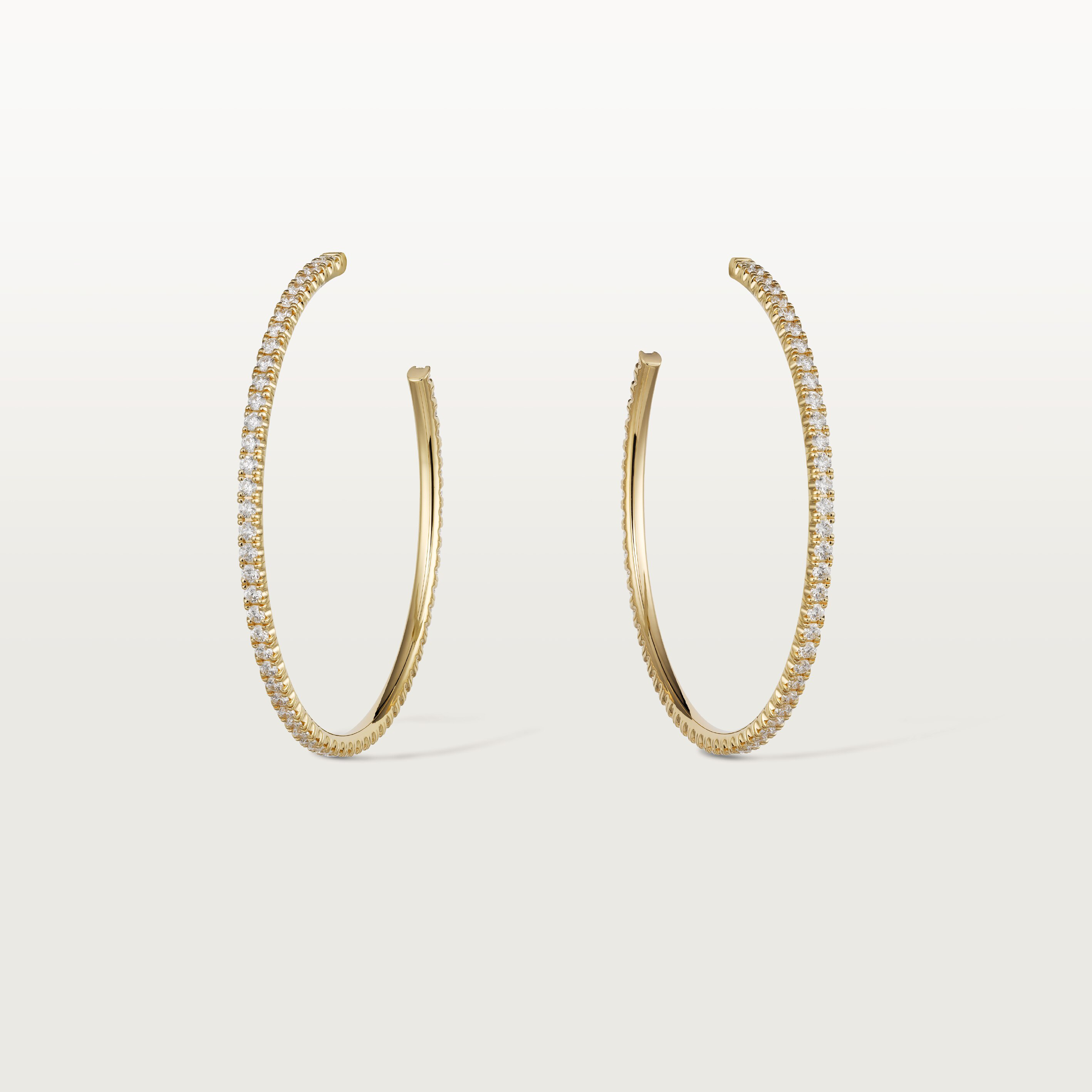 Etincelle de Cartier hoop earrings, large model, paved