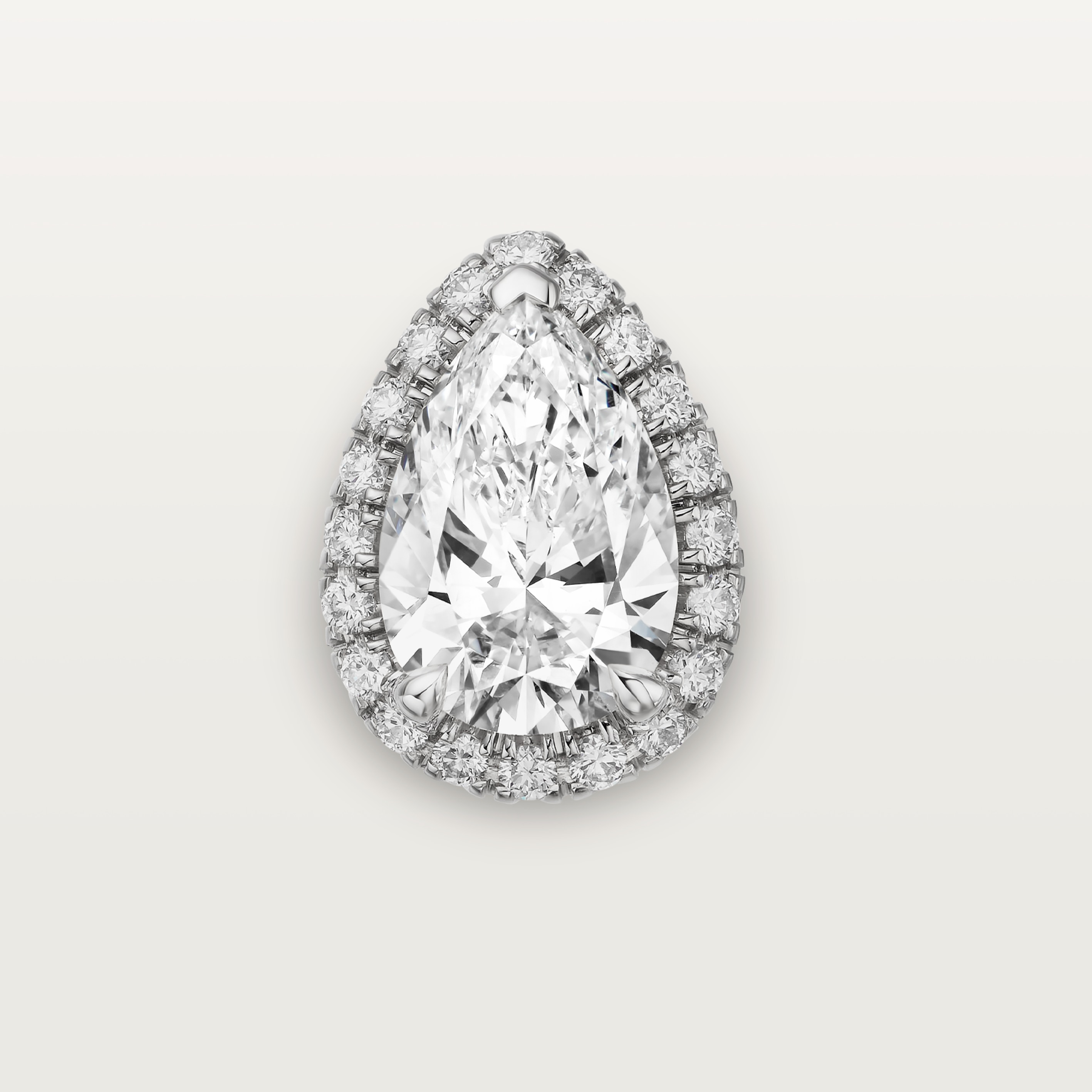 Cartier Destin&eacute;e stud earrings, 2 pear-shaped diamonds, paved