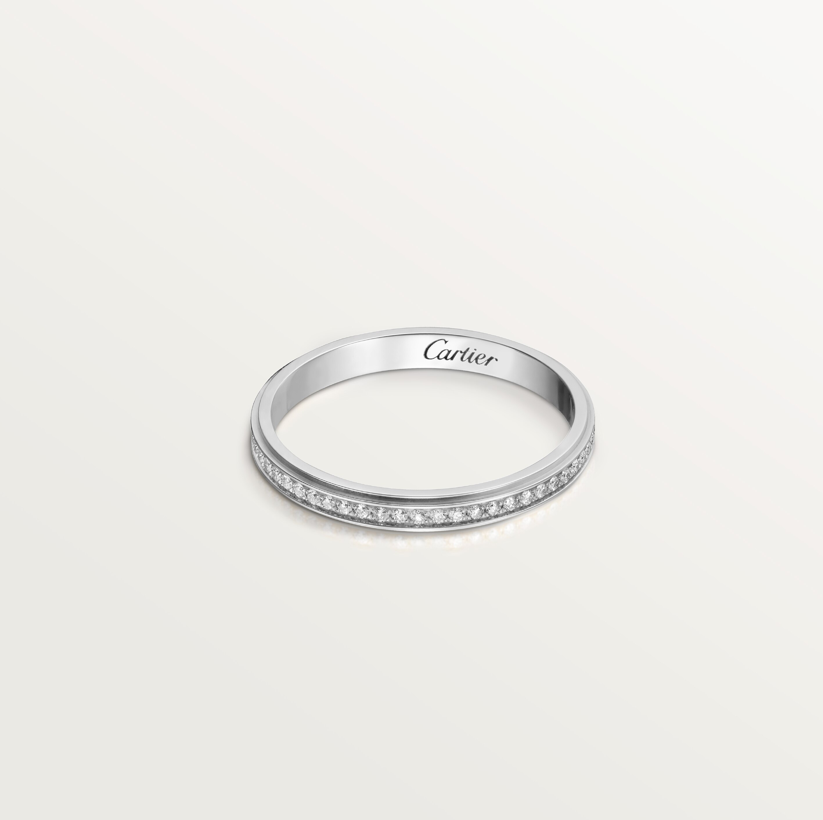 Cartier d'Amour wedding ring, 2.3 mm width, paved