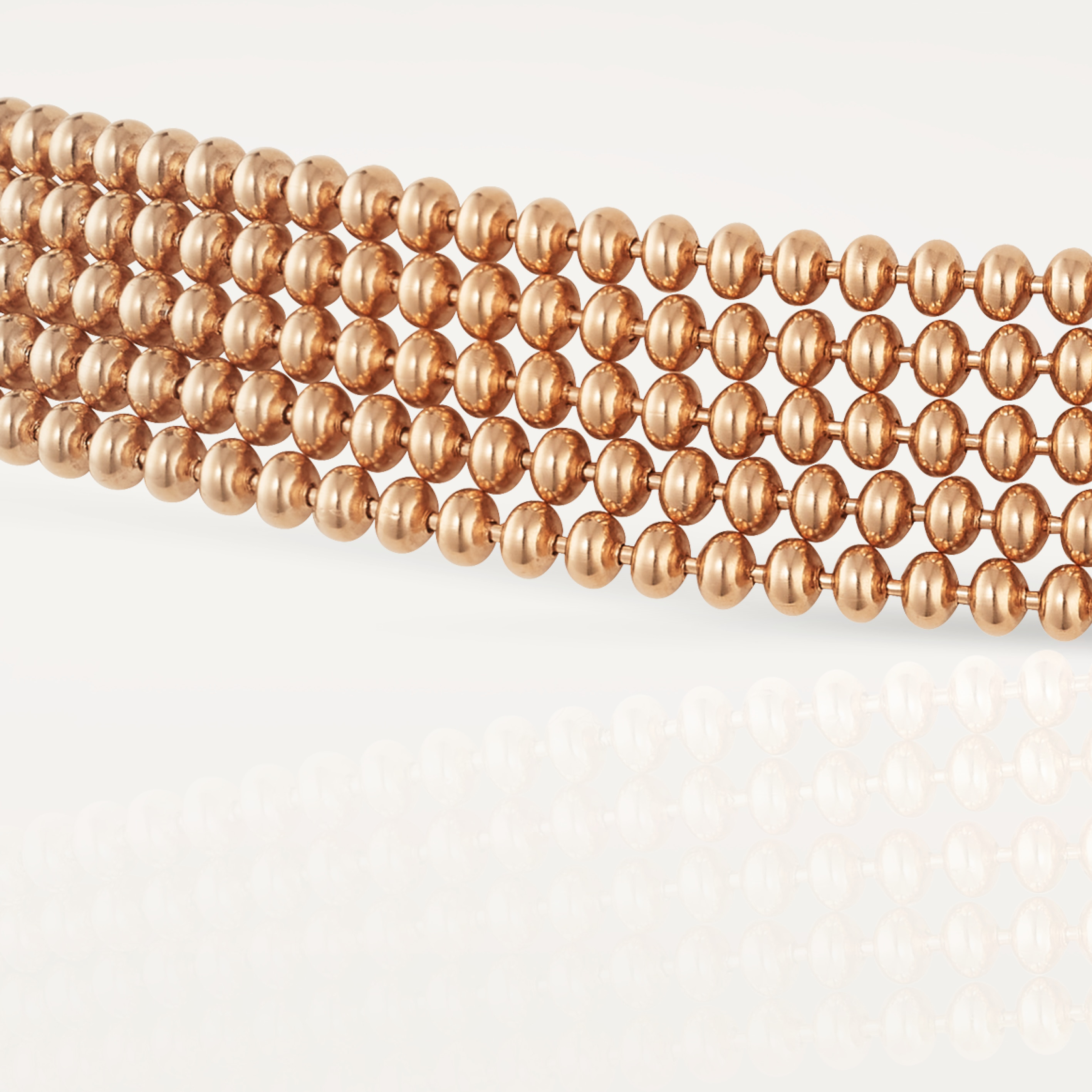 Agrafe necklace, small model, half-paved