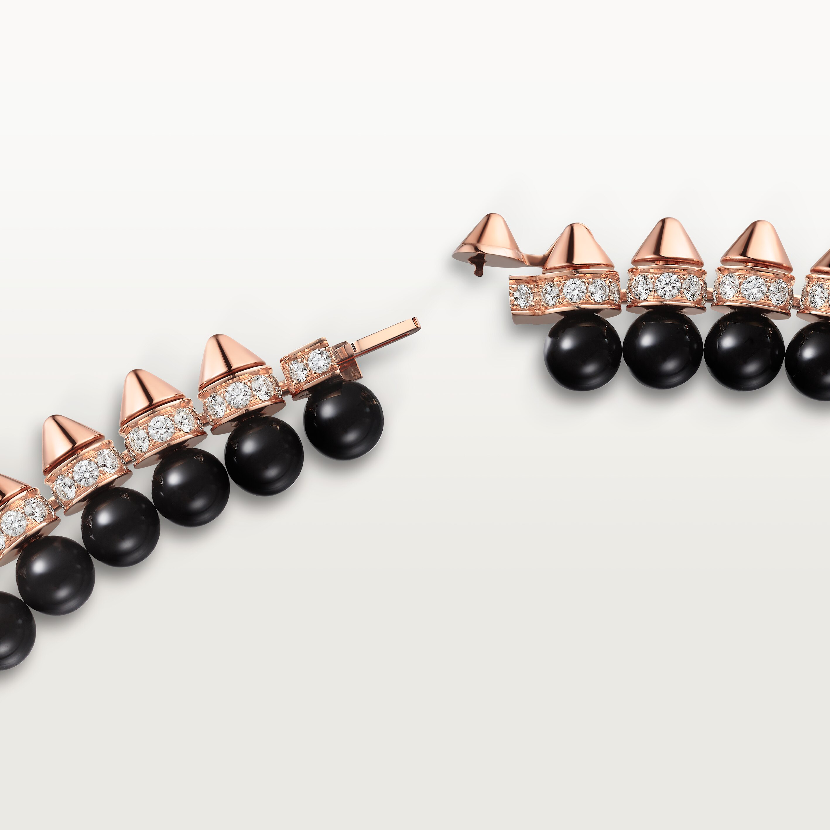 Clash de Cartier necklace, flexible, onyx, extra-large model, diamonds