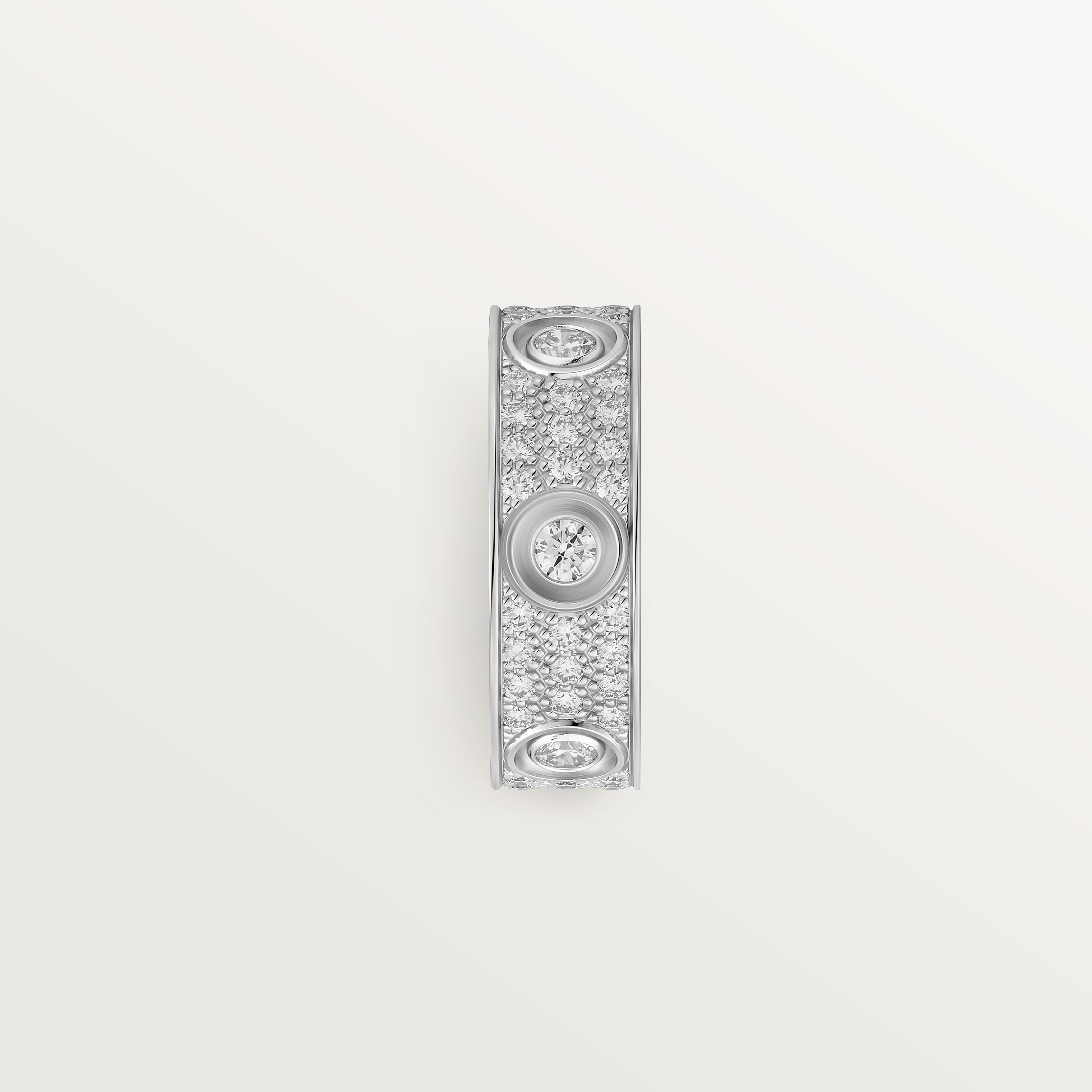 #LOVE# ring, classic model, paved, 6 diamonds, image 5