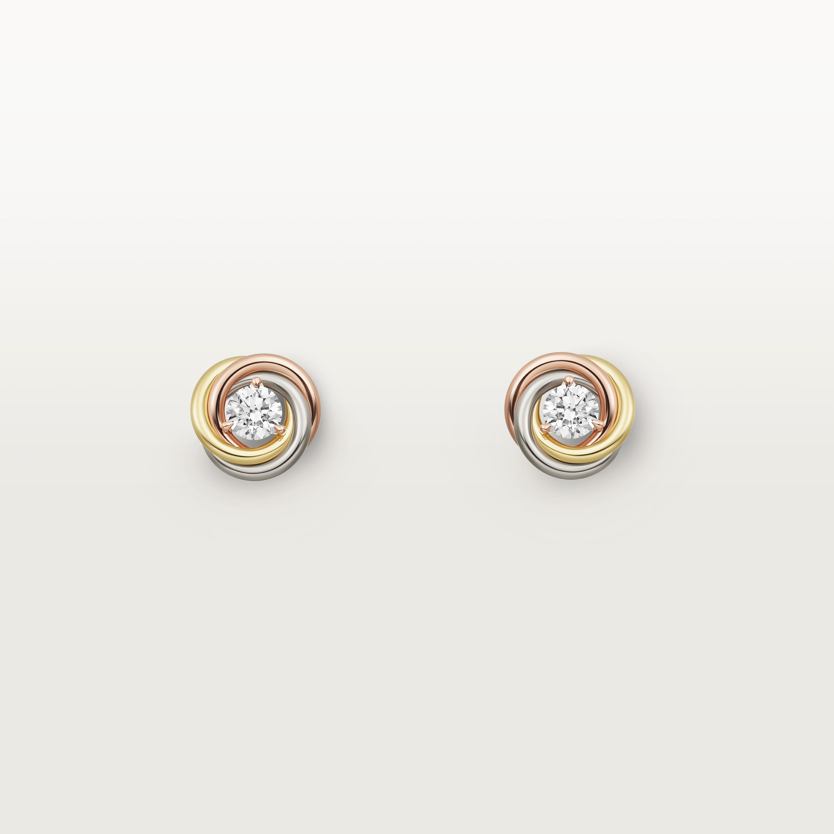 Trinity stud earrings, 2 diamonds