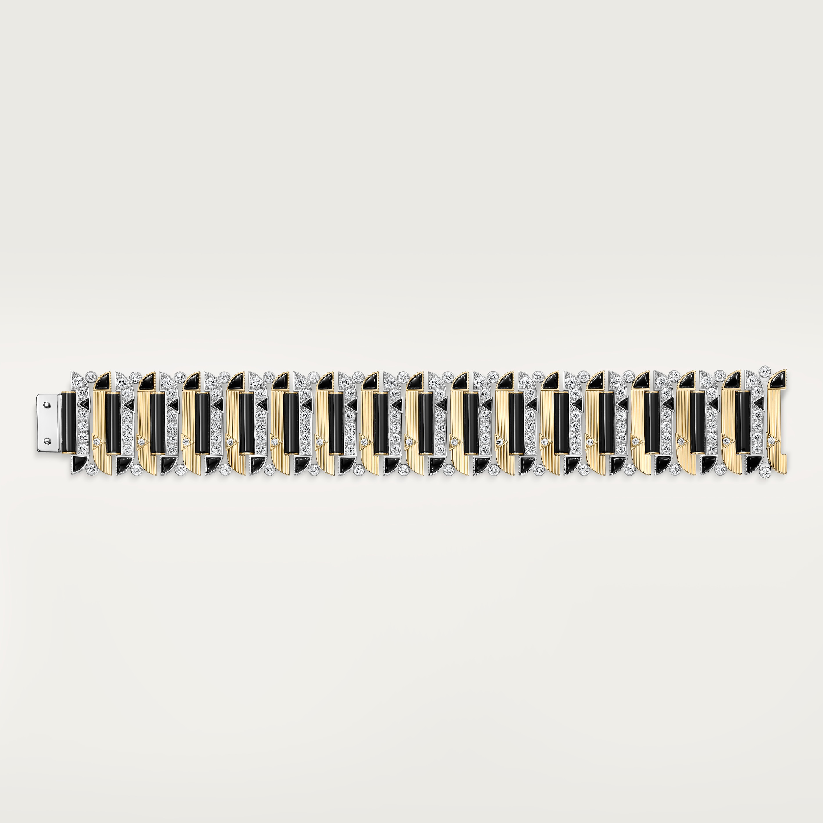 &nbsp;Geometry & Contrastes bracelet, onyx, paved