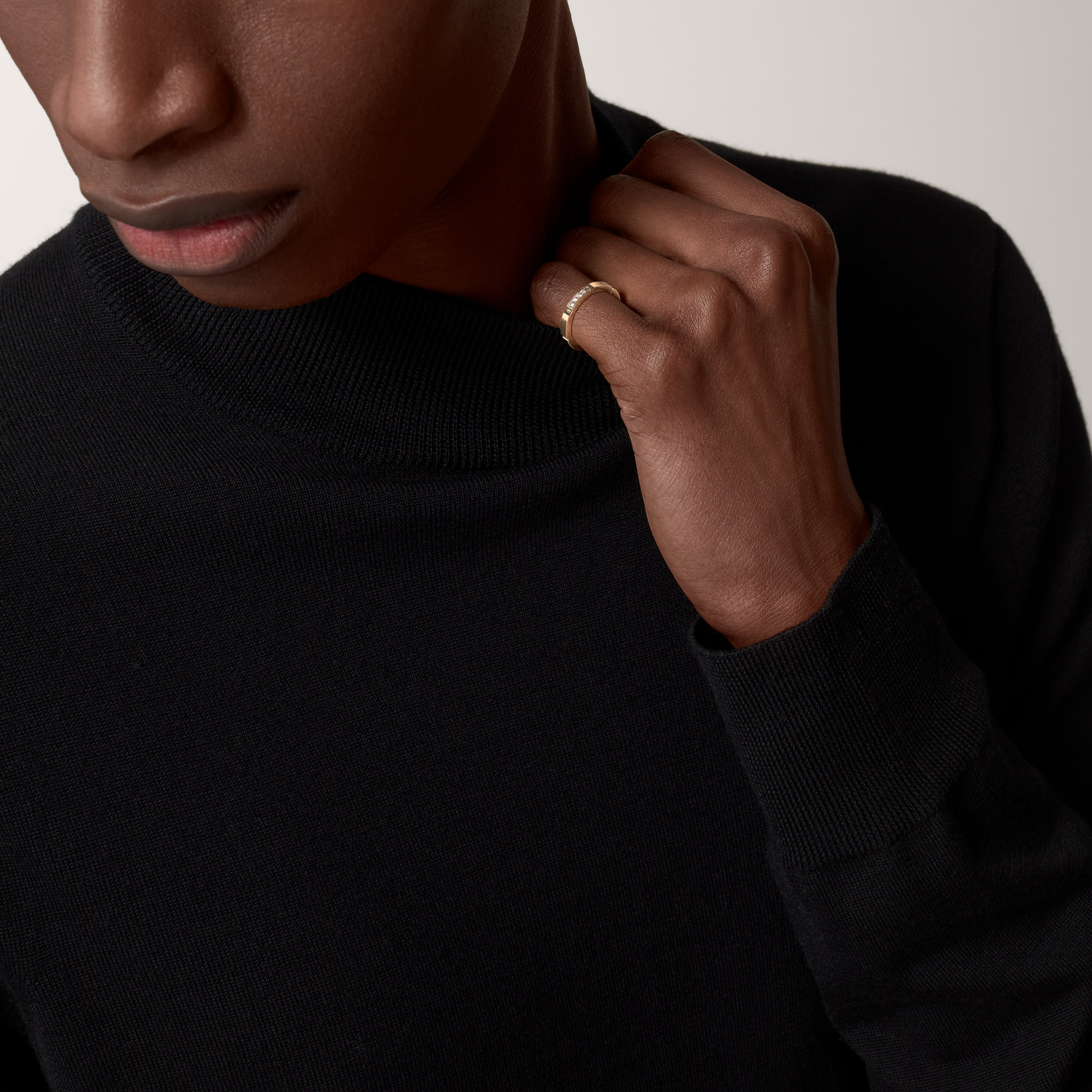 Maillon Panth&egrave;re wedding ring, 4 diamonds