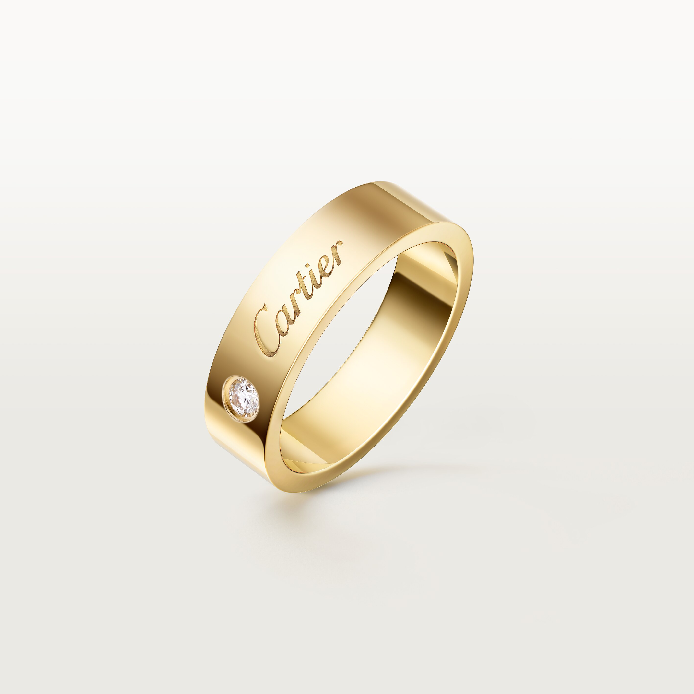 C de Cartier wedding ring, 5 mm width, 1 diamond
