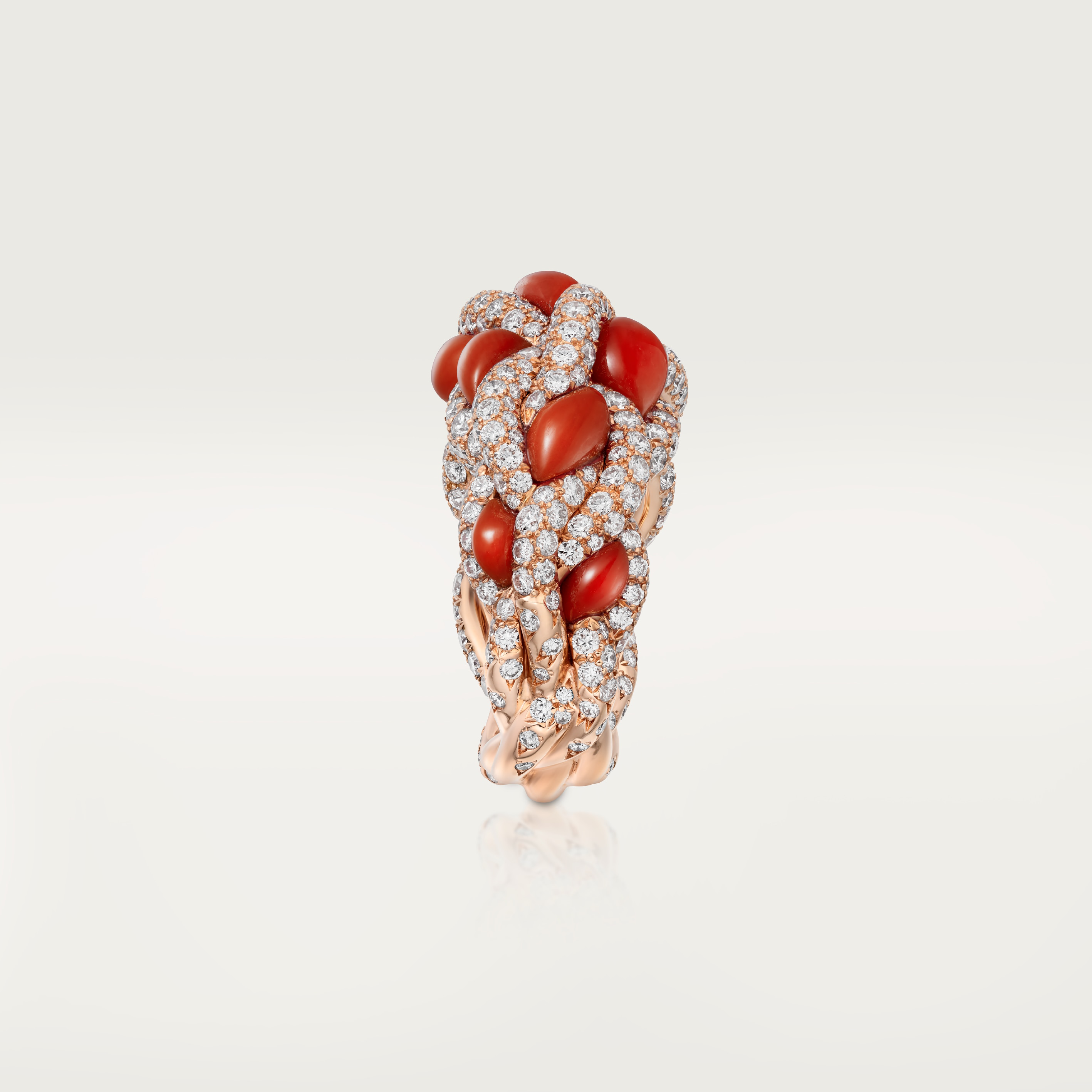 Cartier Libre Tressage ring, coral, image 7