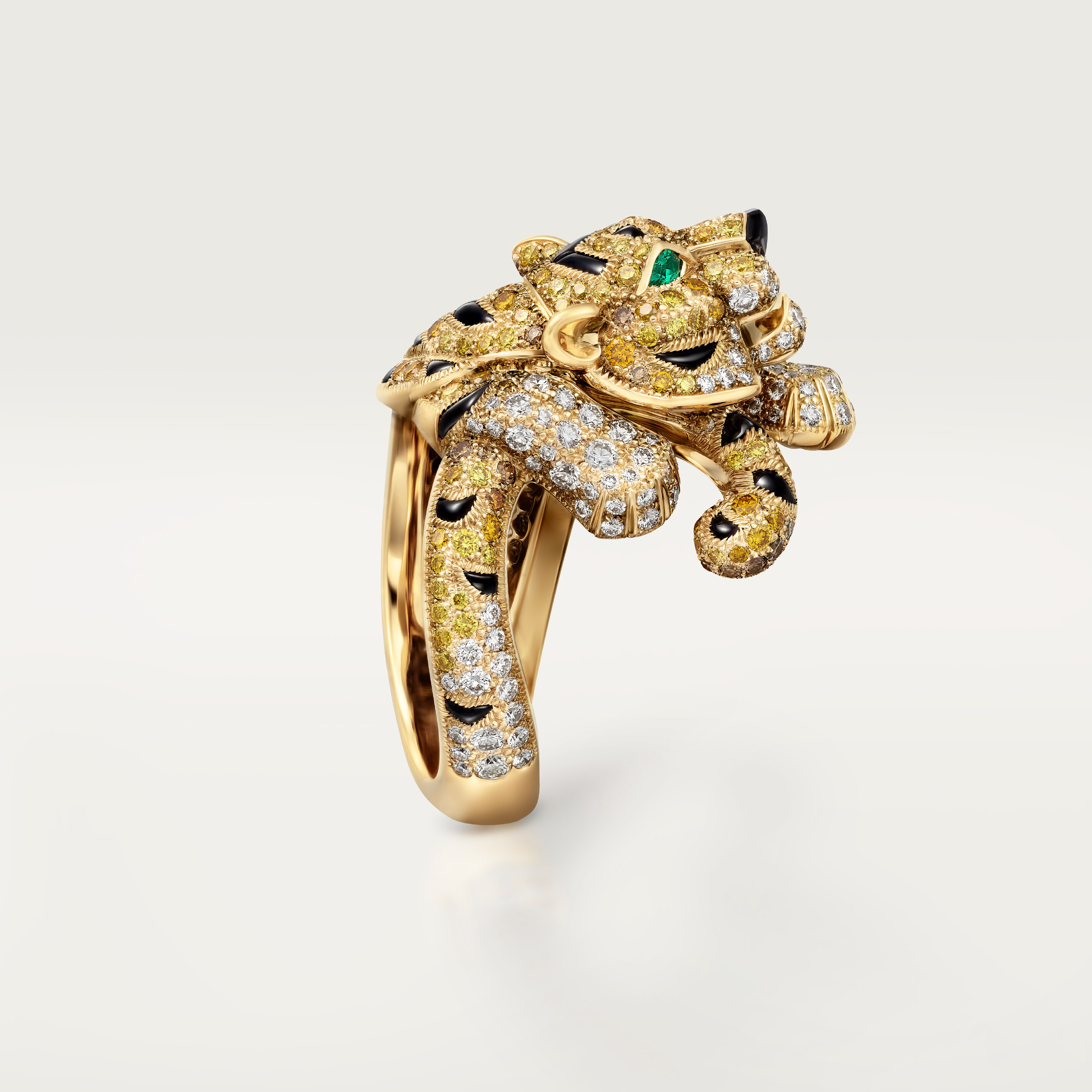 Faune et Flore de Cartier ring, yellow, orange and brown diamonds, paved , image 8