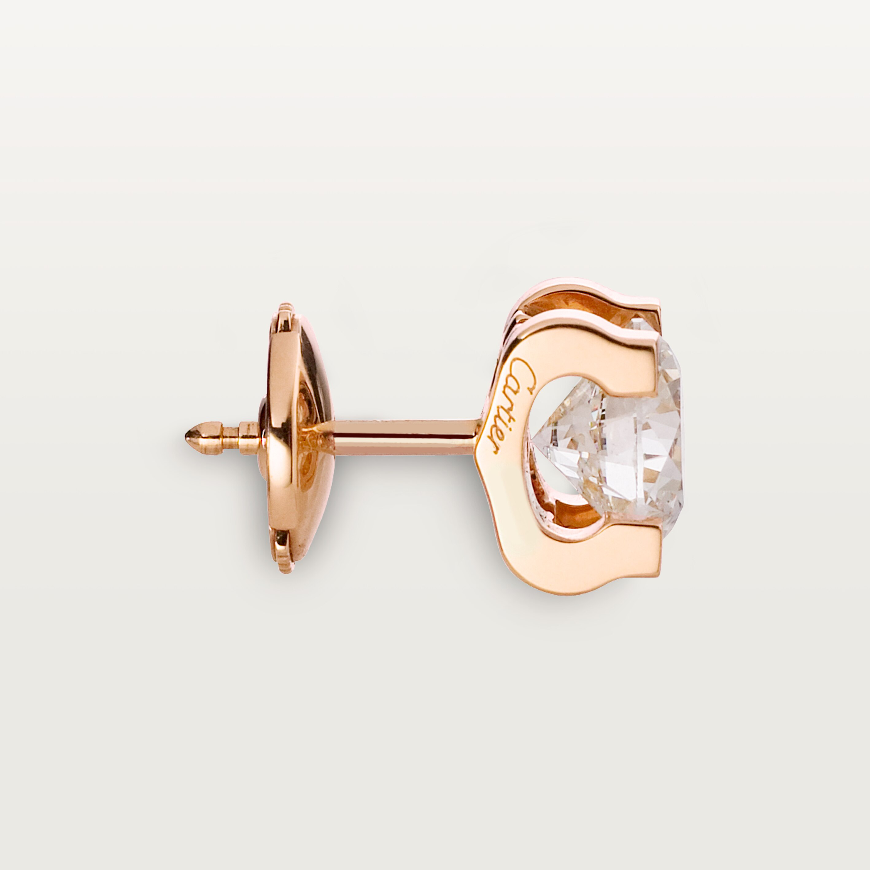 C de Cartier stud earrings, 2 brilliant-cut diamonds 