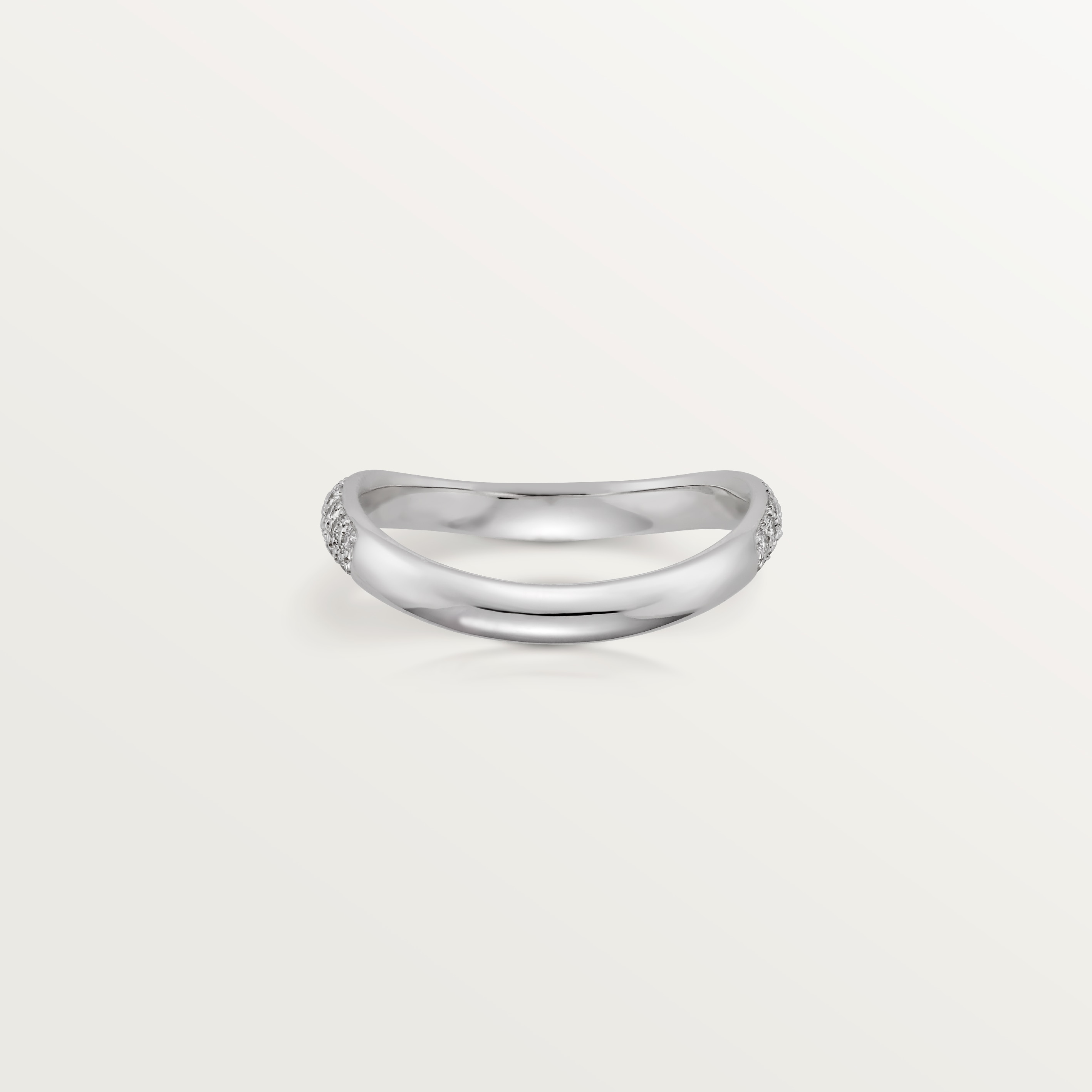 Trinity Ruban wedding band, 2.5 mm width, paved