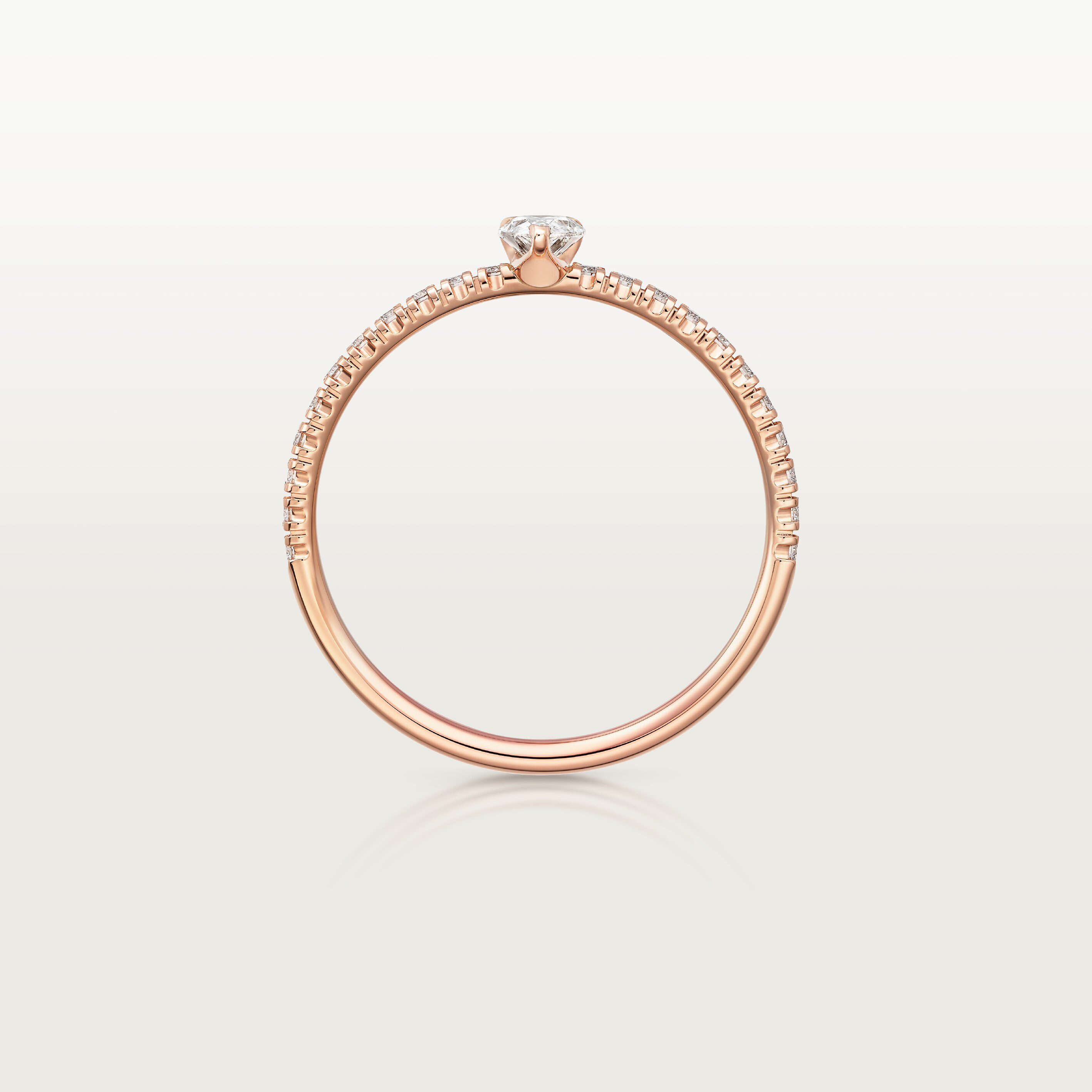 Etincelle de Cartier ring, pear-shaped diamond, paved
