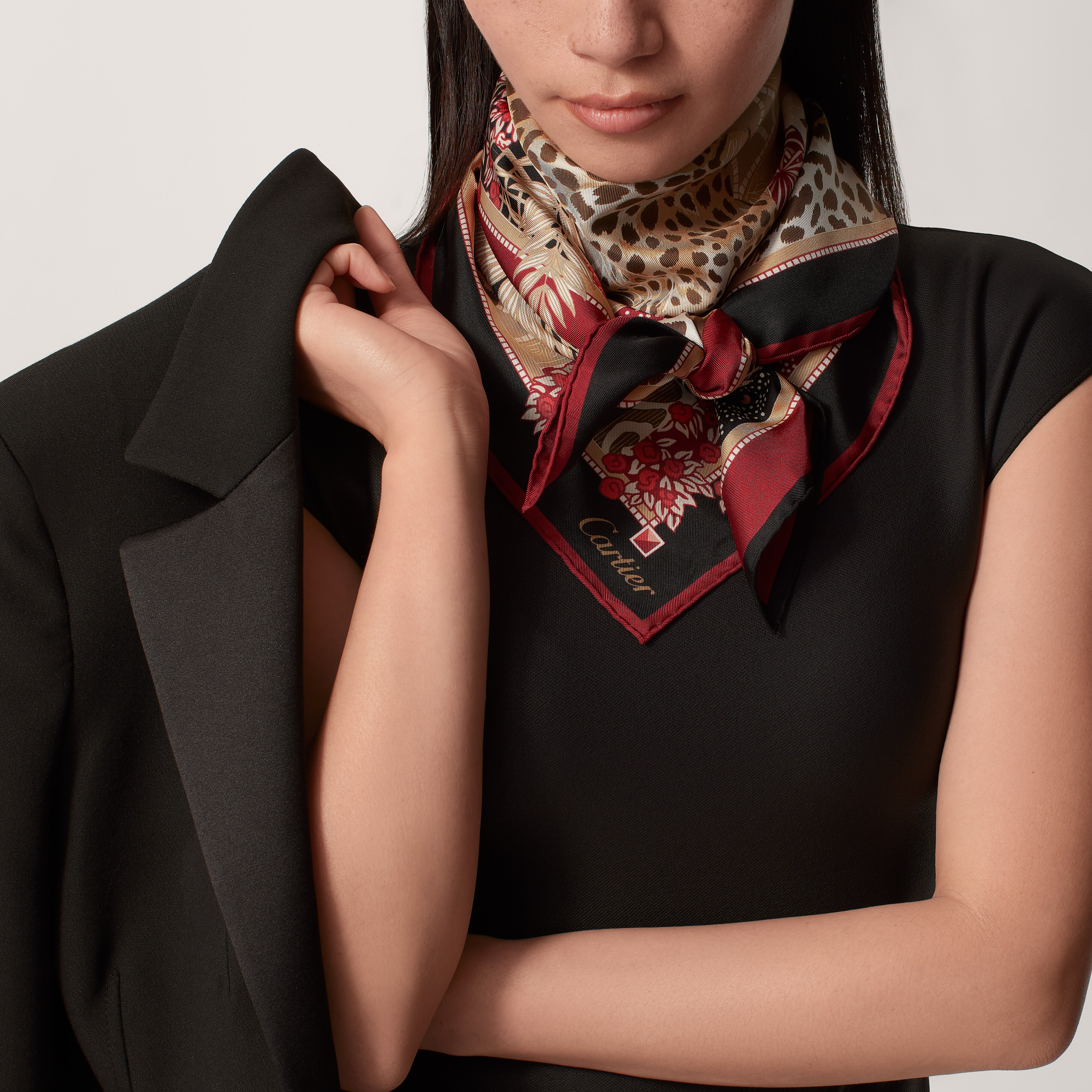 90 scarf, Woman with a Panther