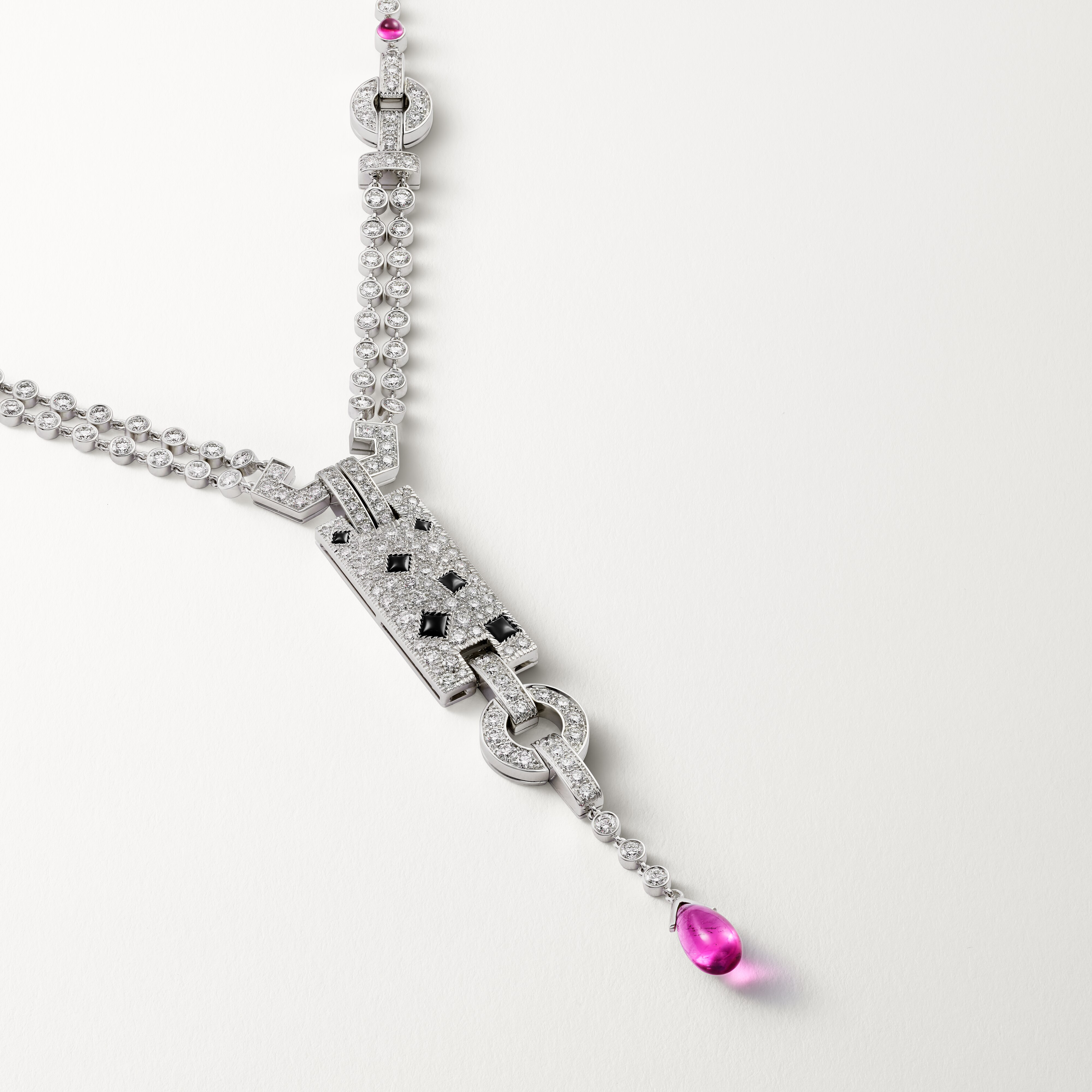 Panth&egrave;re de Cartier necklace, rubellite, paved 
