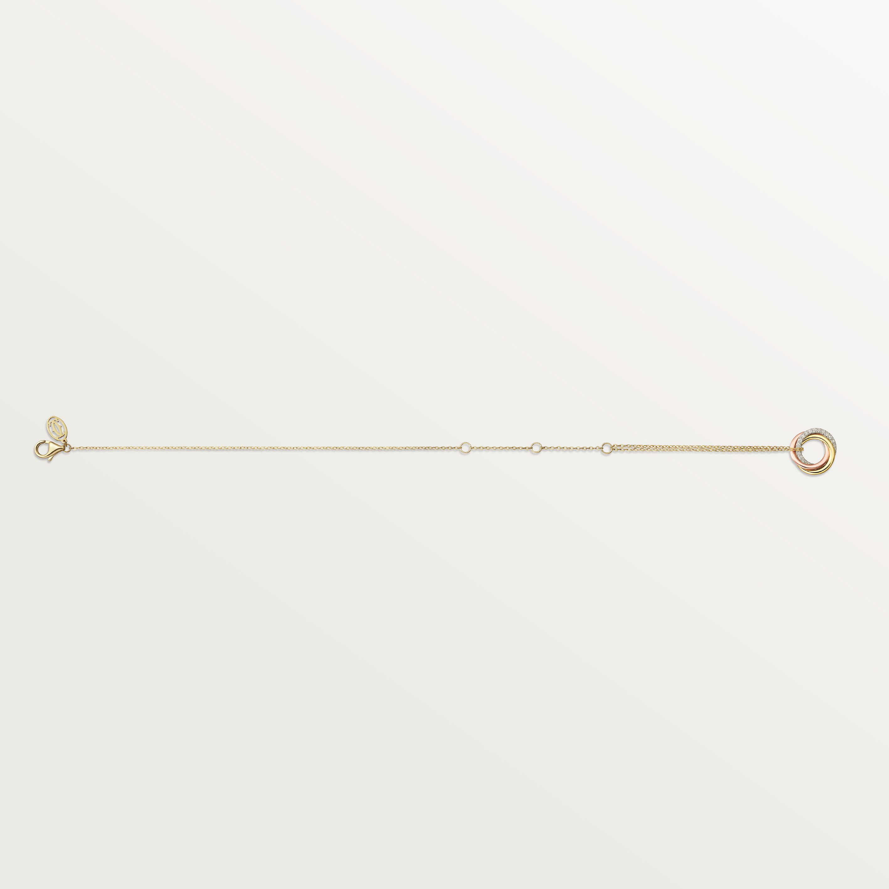 Trinity bracelet, on chain, diamonds