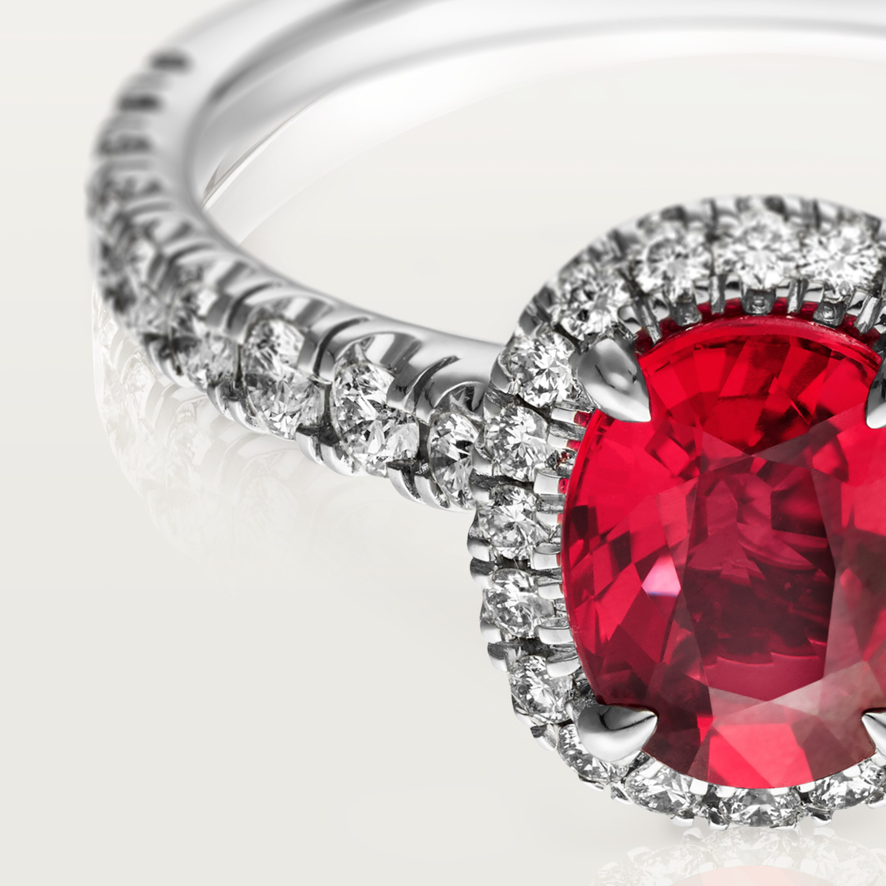 Cartier Destin&eacute;e solitaire, oval-cut ruby, paved , image 6