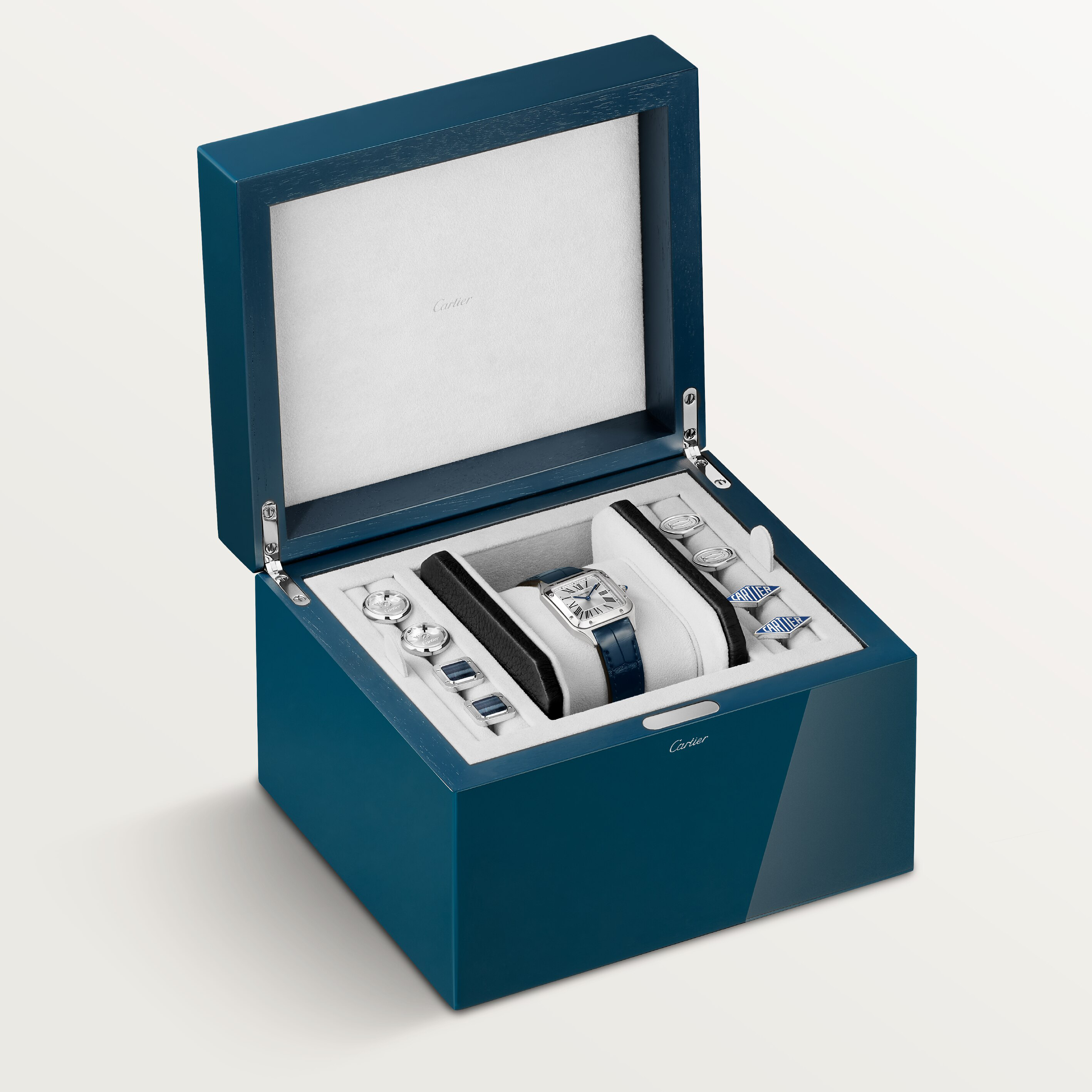 Santos de Cartier one watch and cufflink box, image 6