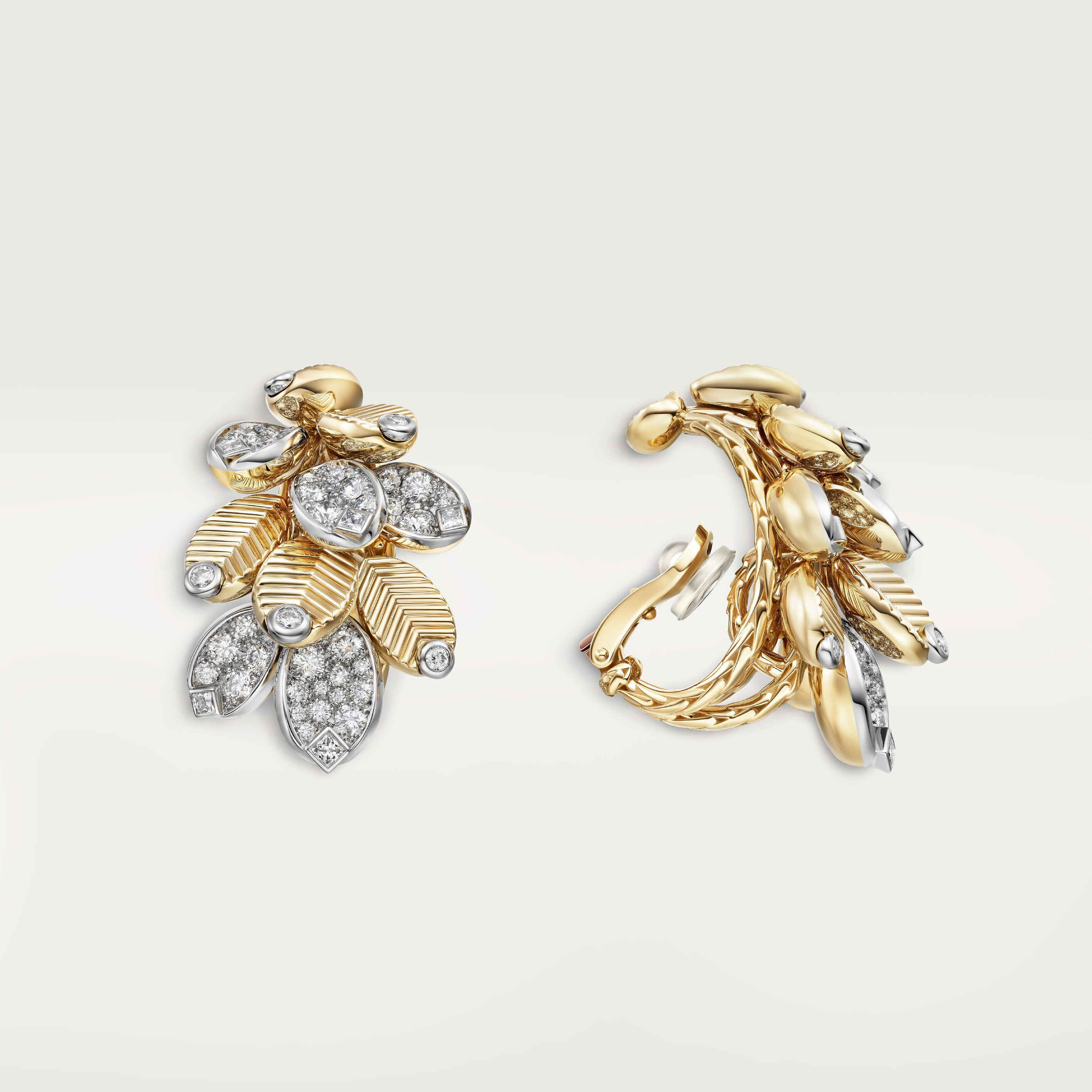 Grain de Caf&eacute; earrings, semi-paved, image 5