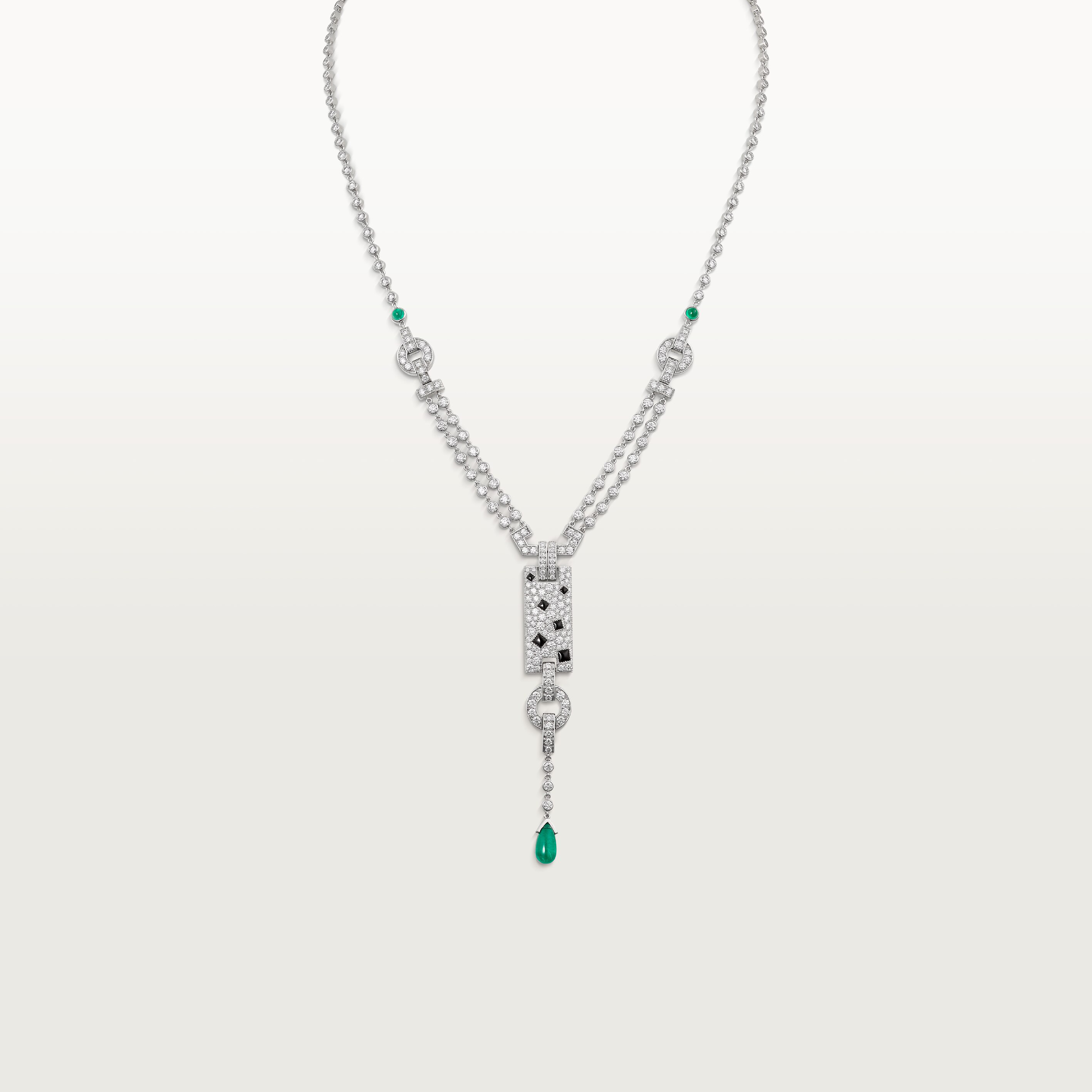 Panth&egrave;re de Cartier necklace, emerald, paved 