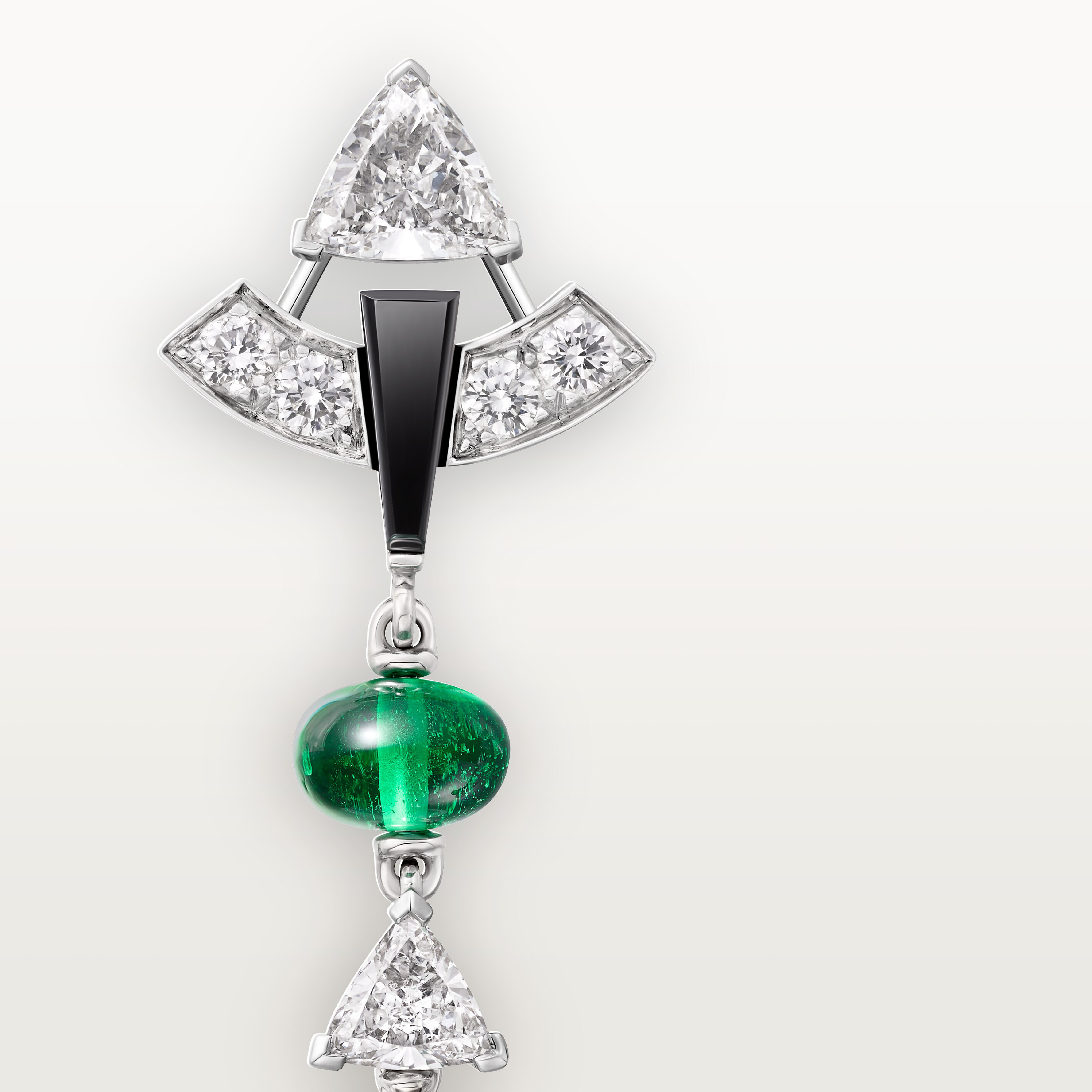 En &Eacute;quilibre earrings, emerald, paved, image 3