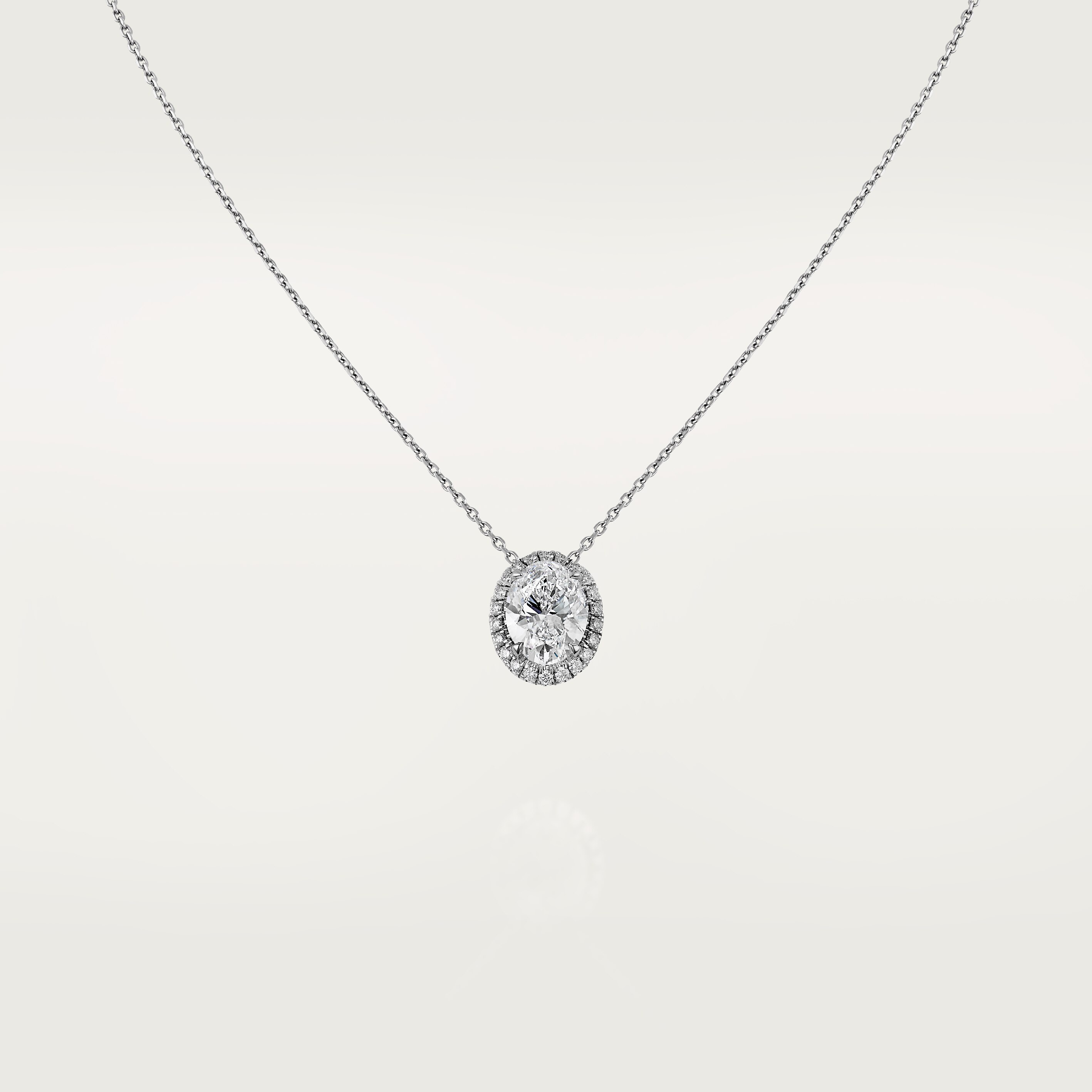 Cartier Destin&eacute;e pendant, oval-cut diamond, paved 