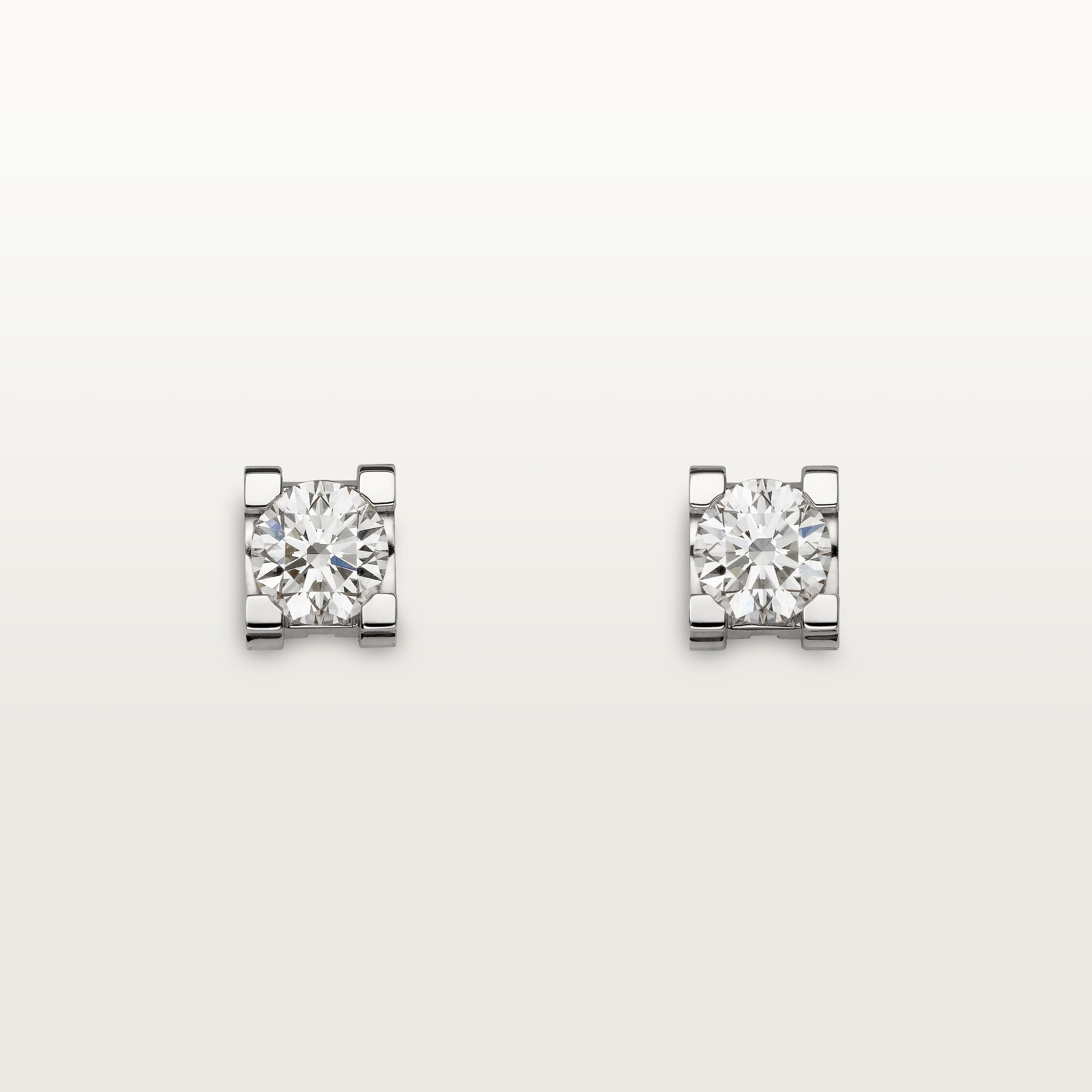 C de Cartier stud earrings, 2 brilliant-cut diamonds 