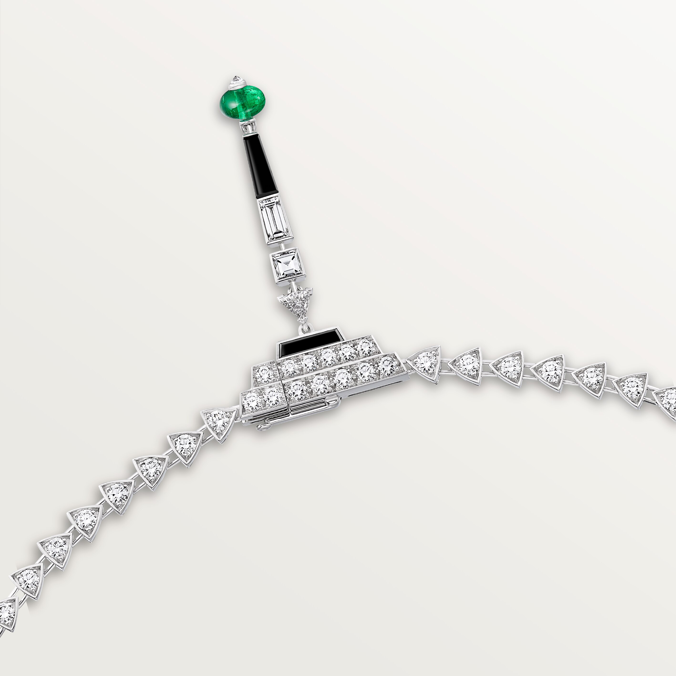 En &Eacute;quilibre necklace, emerald, paved, image 3