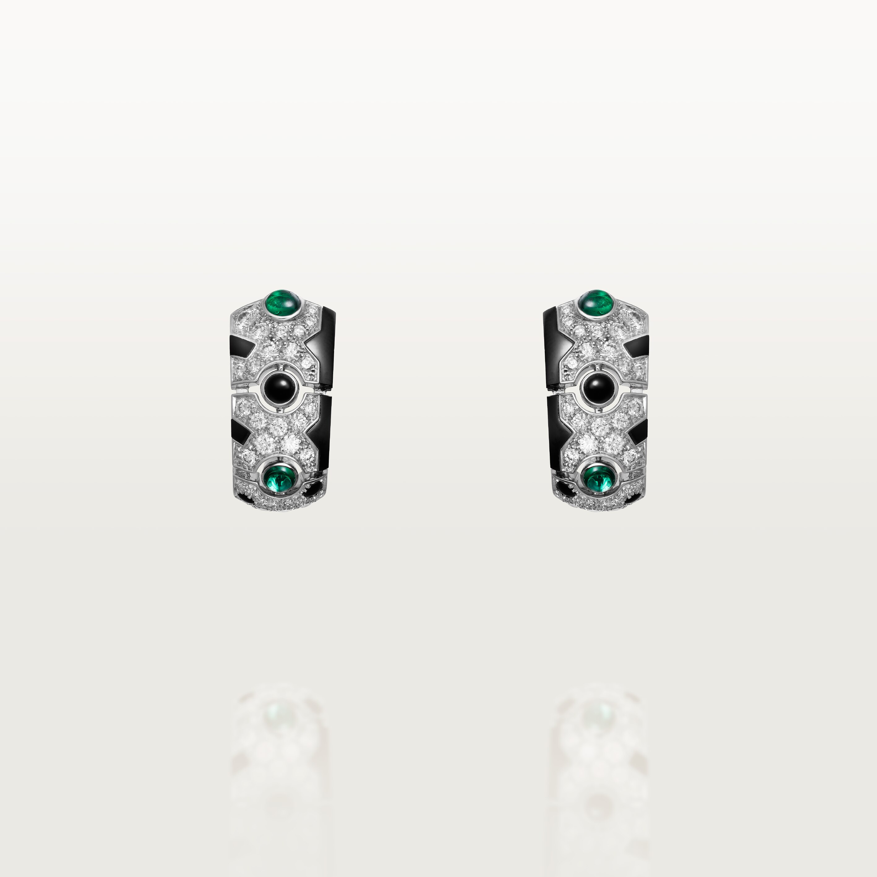 Panth&egrave;re de Cartier earrings, emeralds, paved