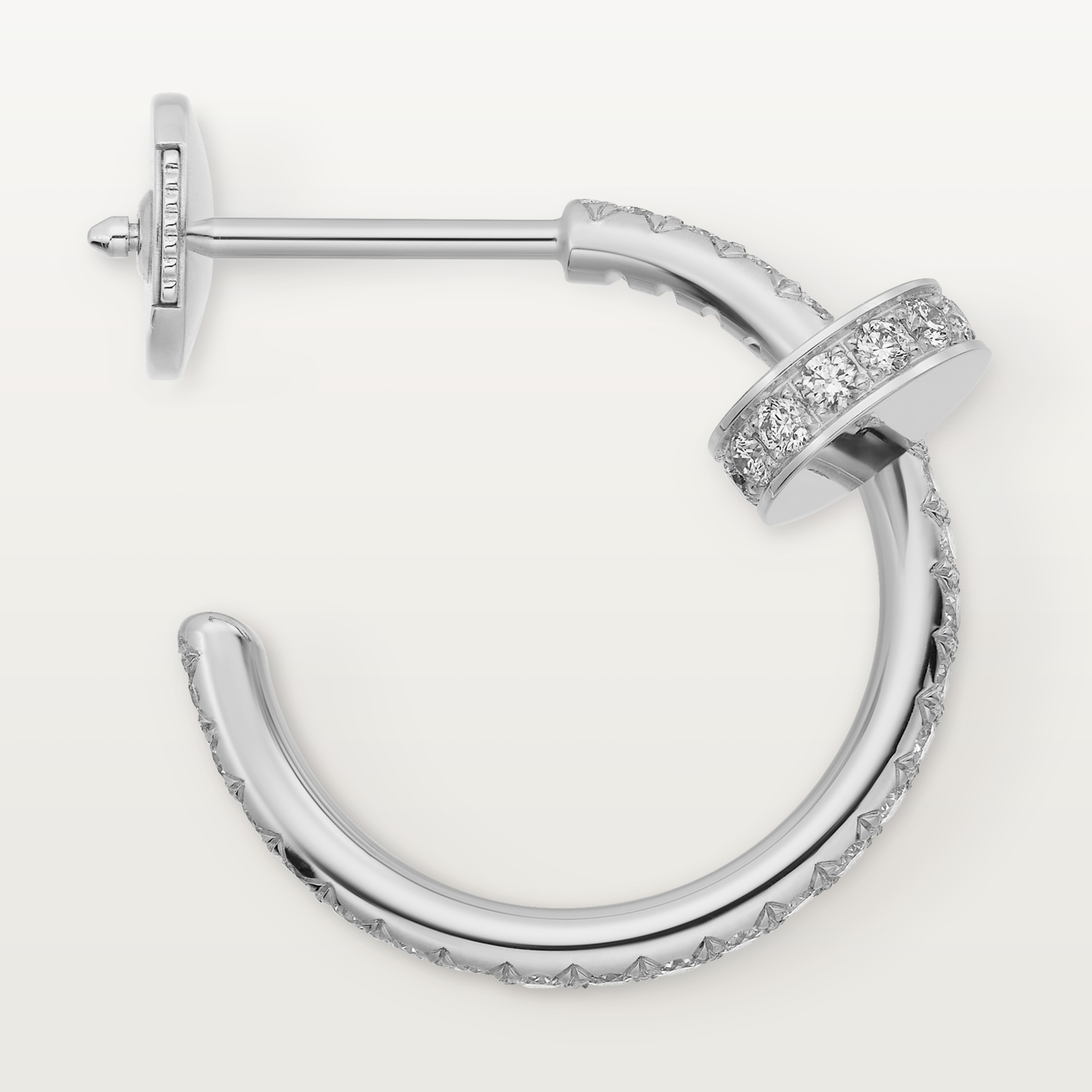 Juste un Clou hoop earrings, small model, paved, image 5