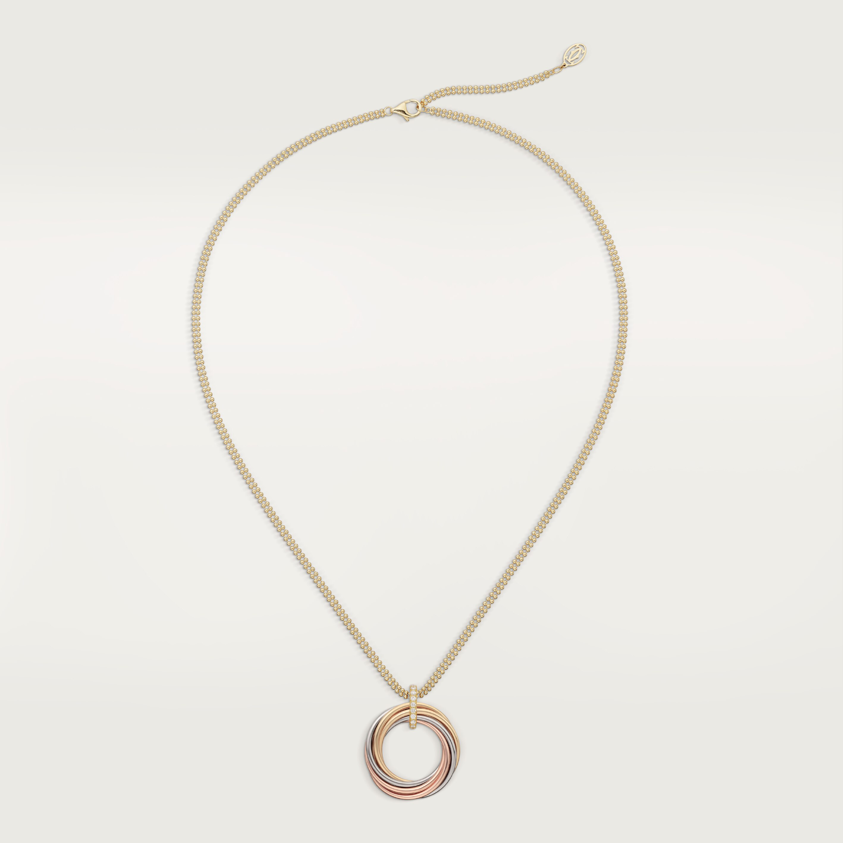 Trinity pendant, seven rows, diamonds