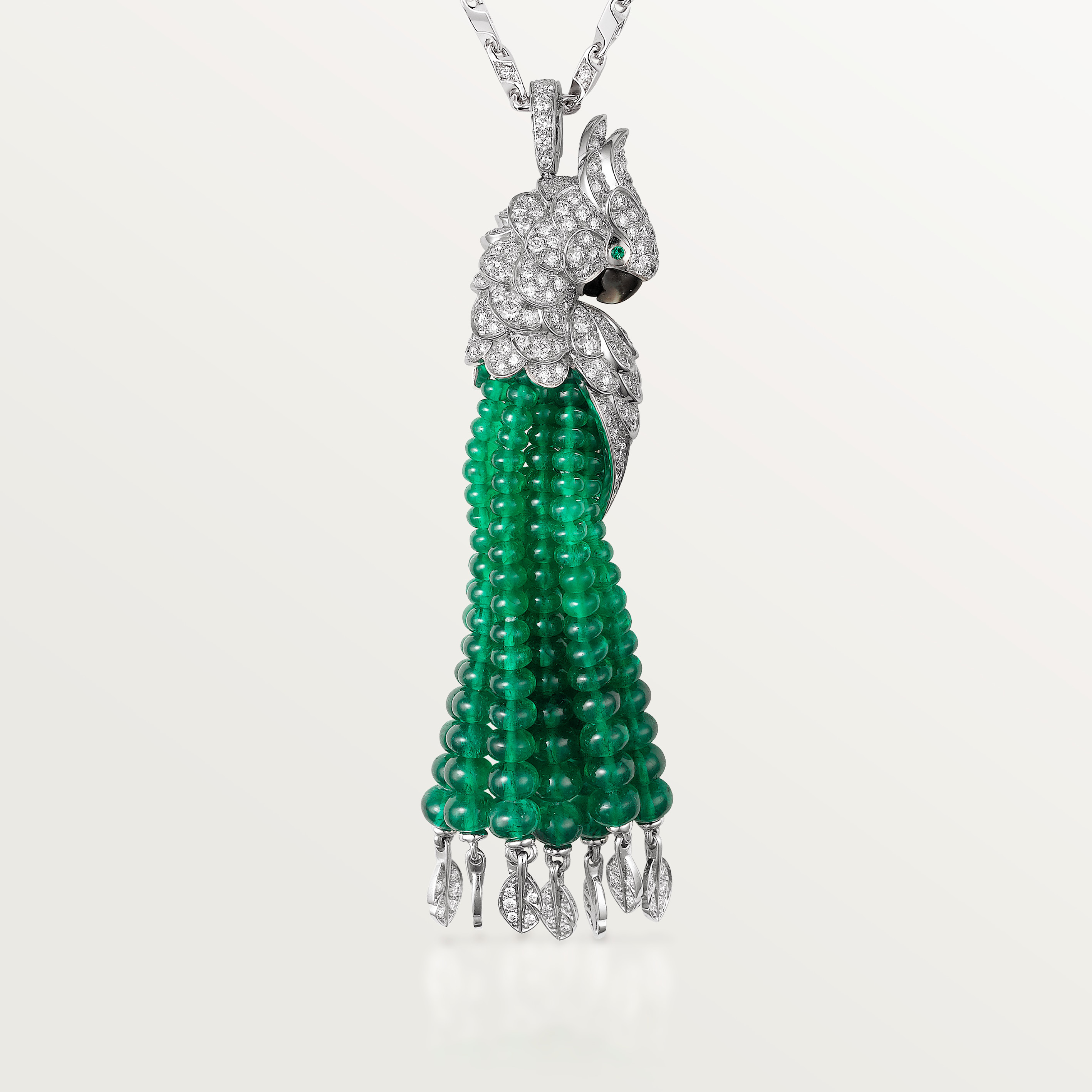 Faune et Flore de Cartier necklace, emerald beads, paved , image 6