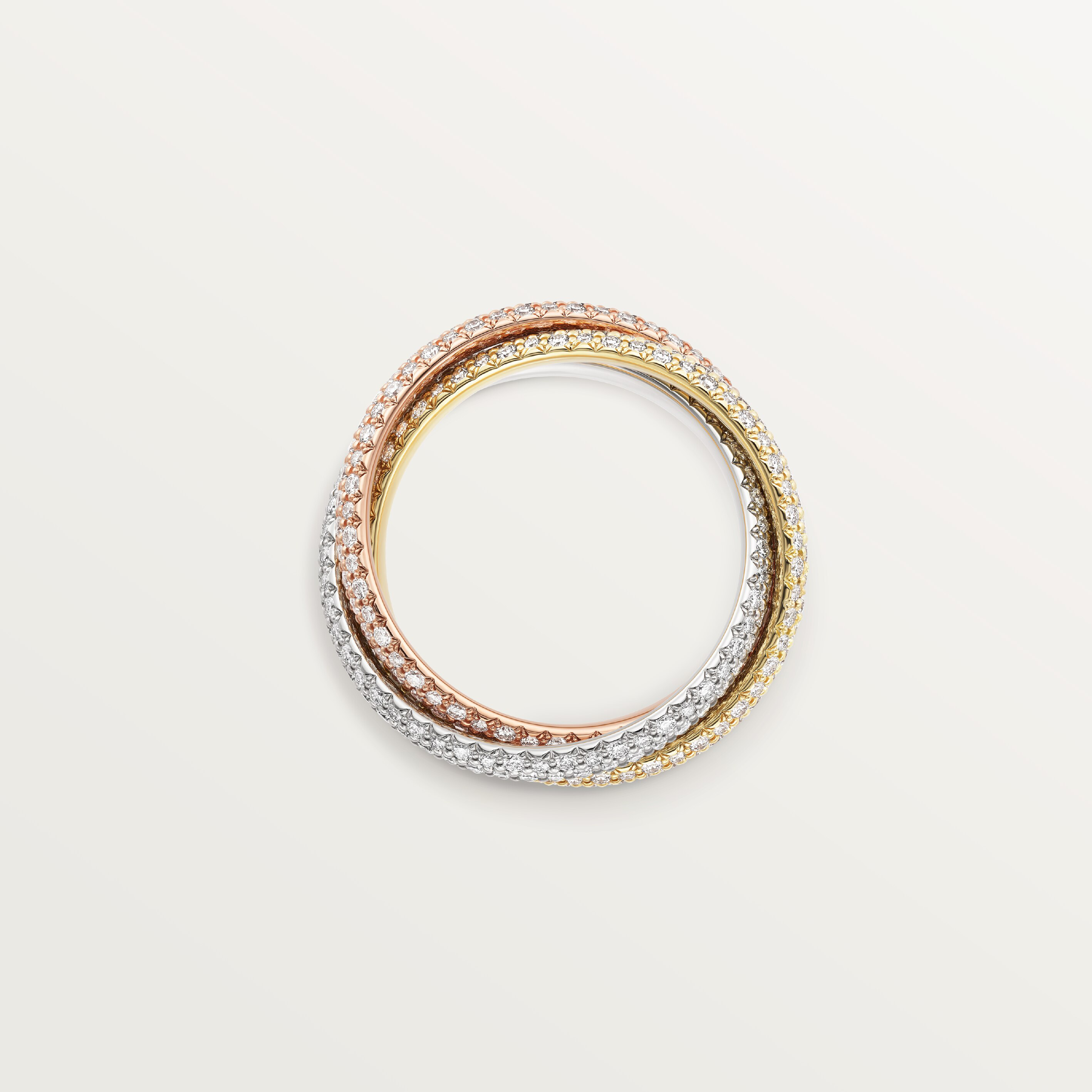 Trinity ring, classic model, paved