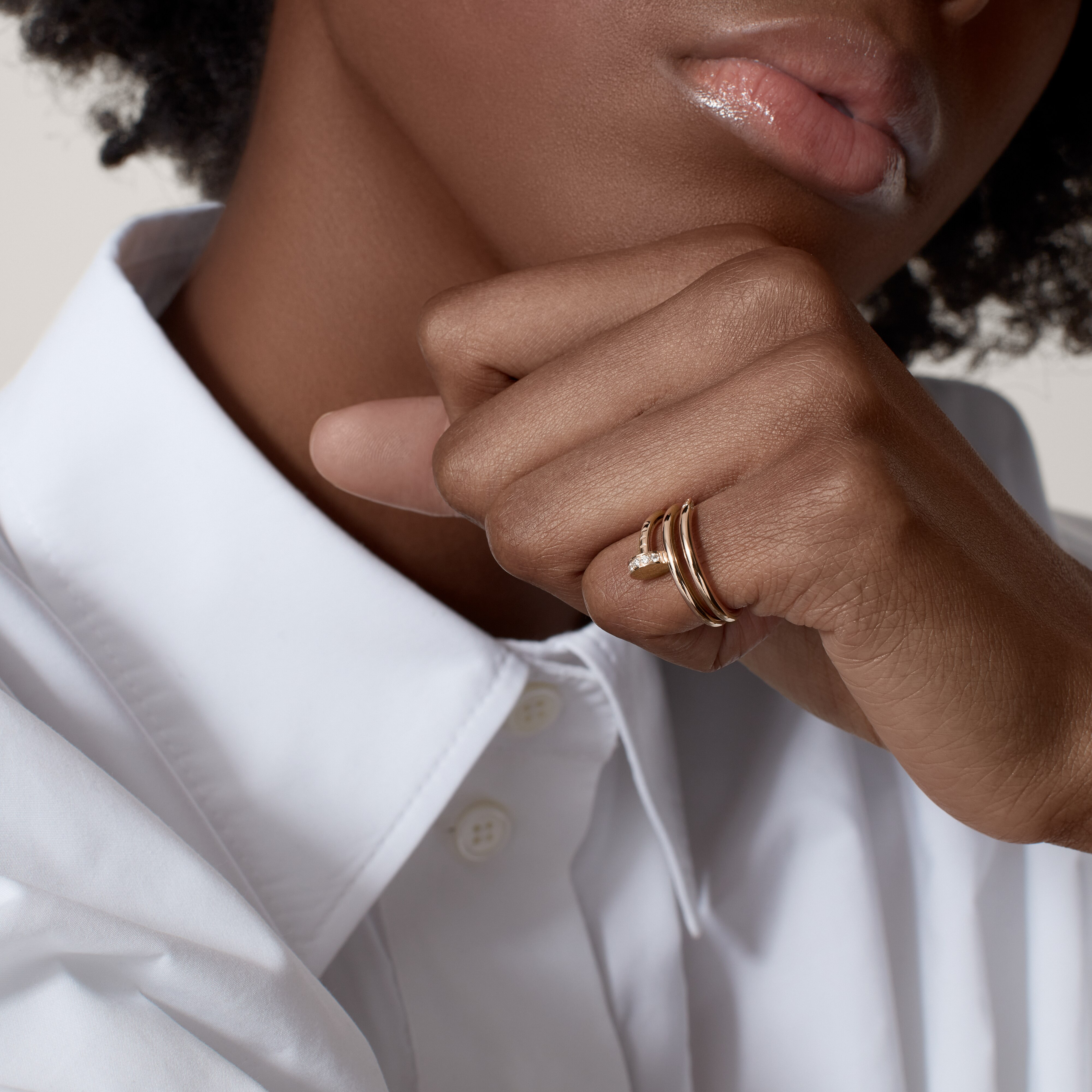 Juste un Clou ring, double, diamonds