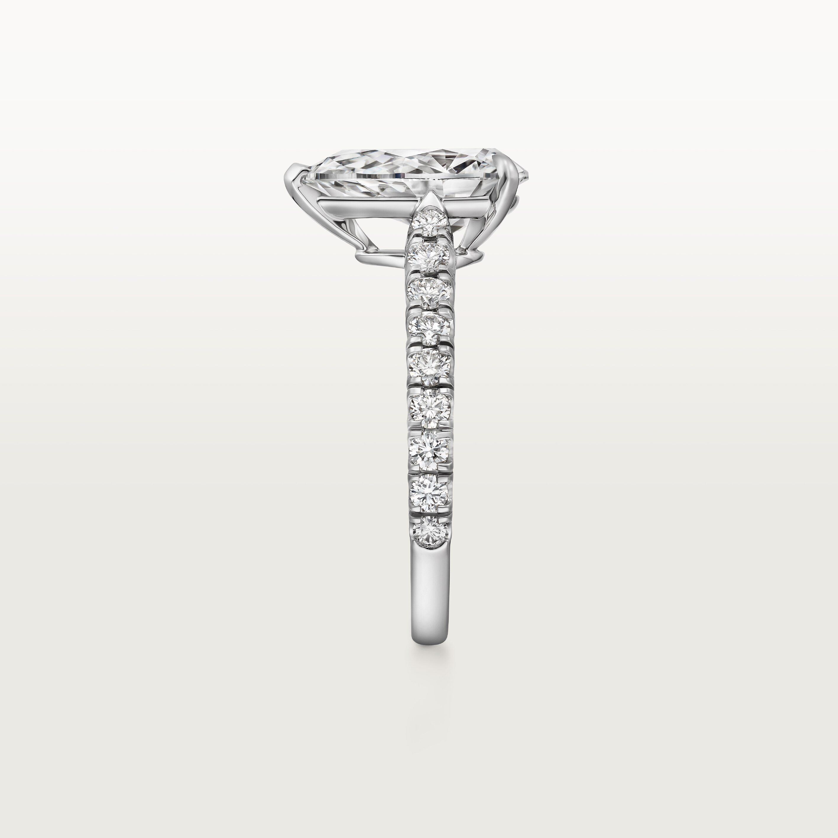 1895 solitaire, pear-shaped diamond, paved, image 8