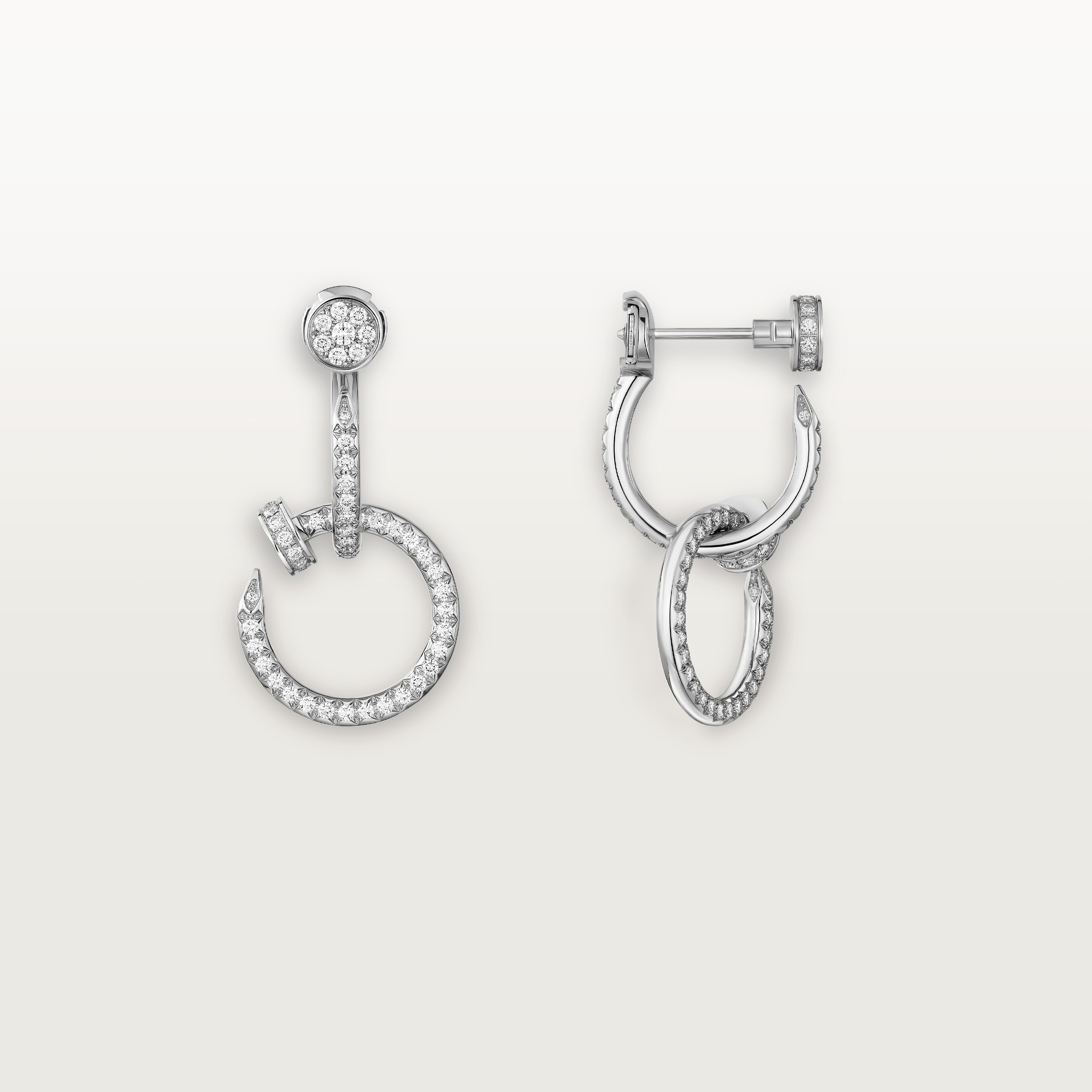 Juste un Clou earrings, double, paved, image 5