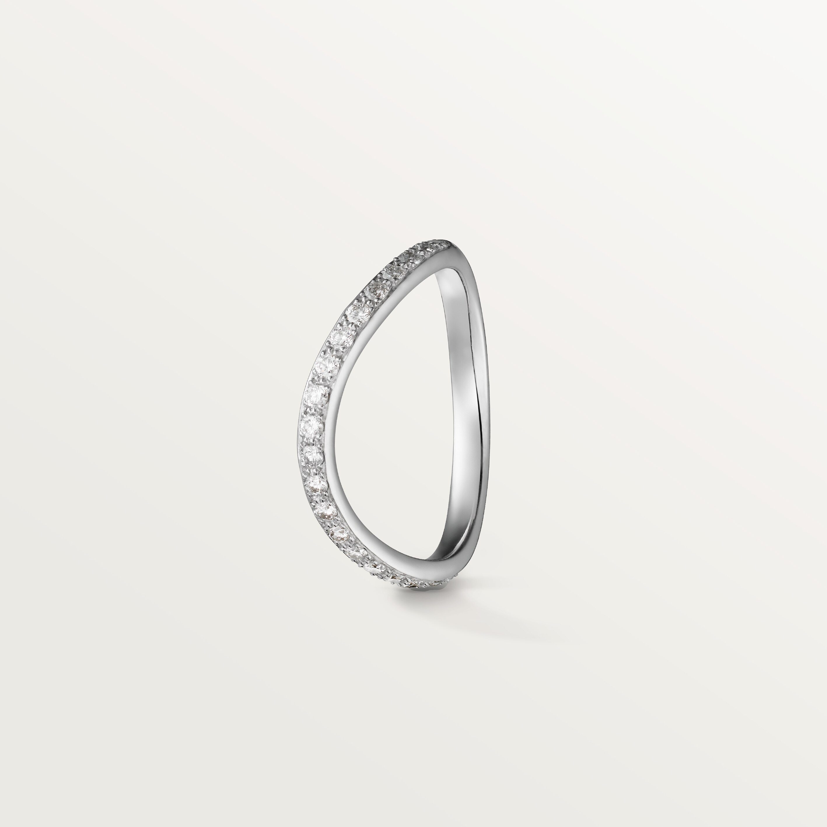 Trinity Ruban wedding band, 2 mm width, paved