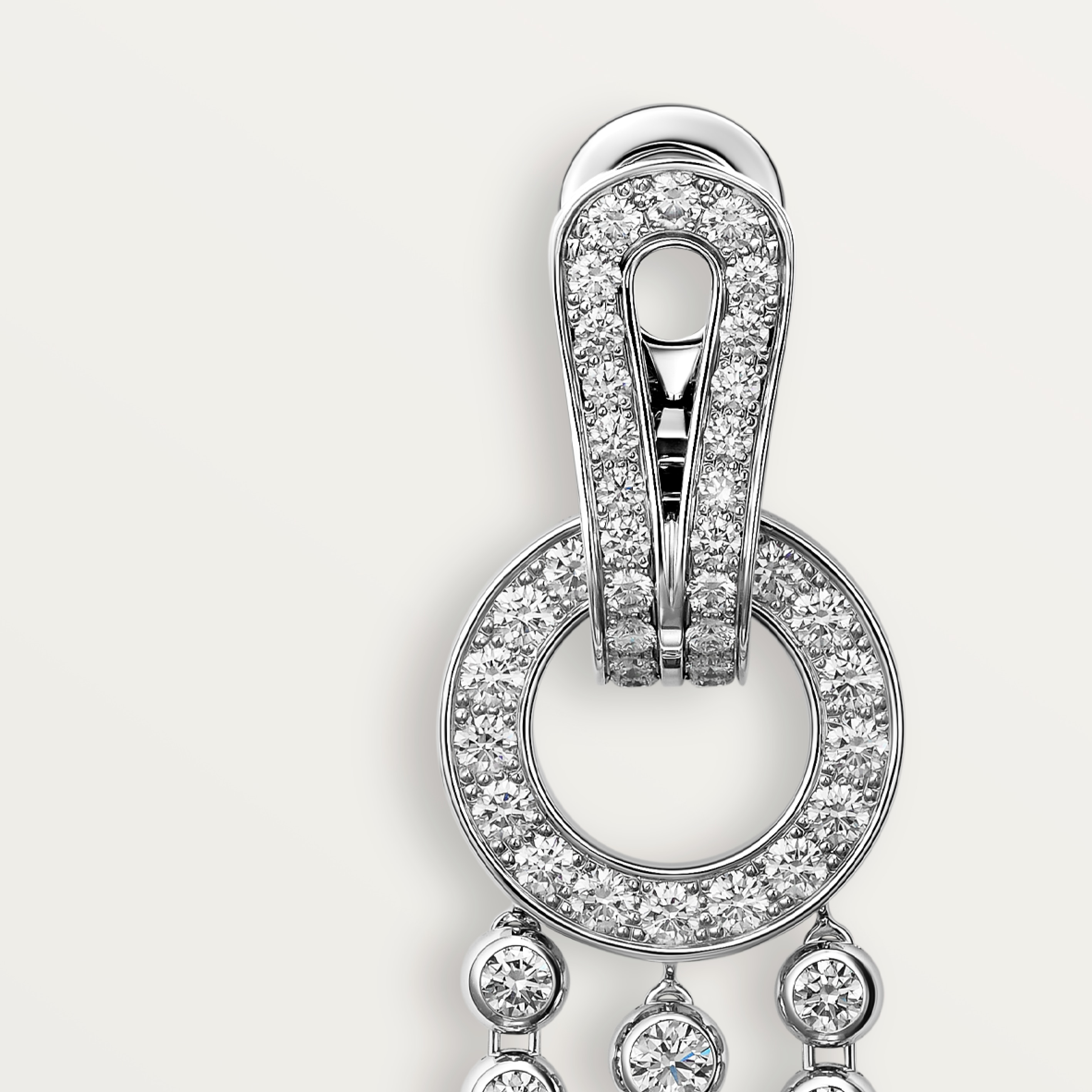 Agrafe earrings, brilliant-cut diamonds, paved