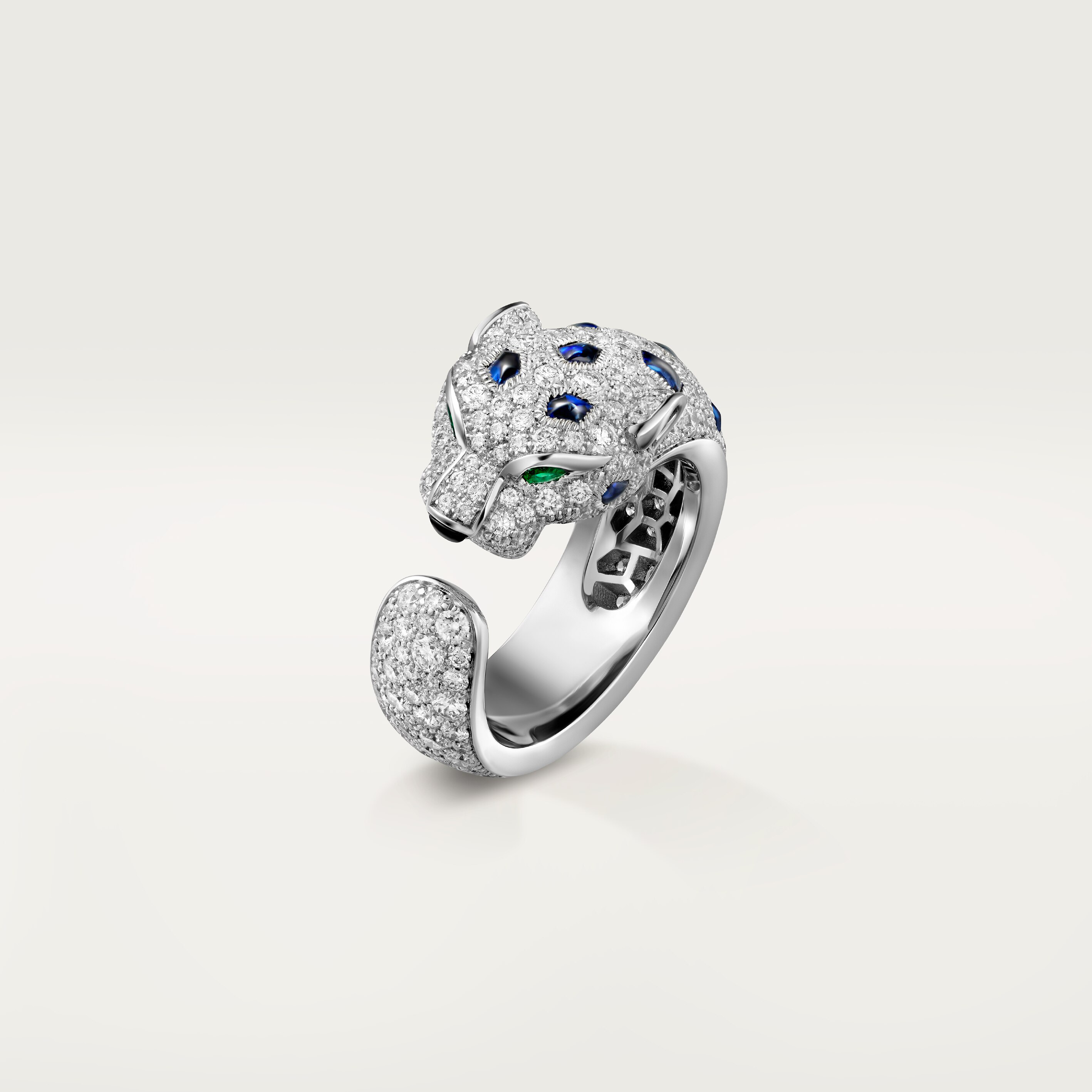 Panth&egrave;re de Cartier ring, medium model, half-paved