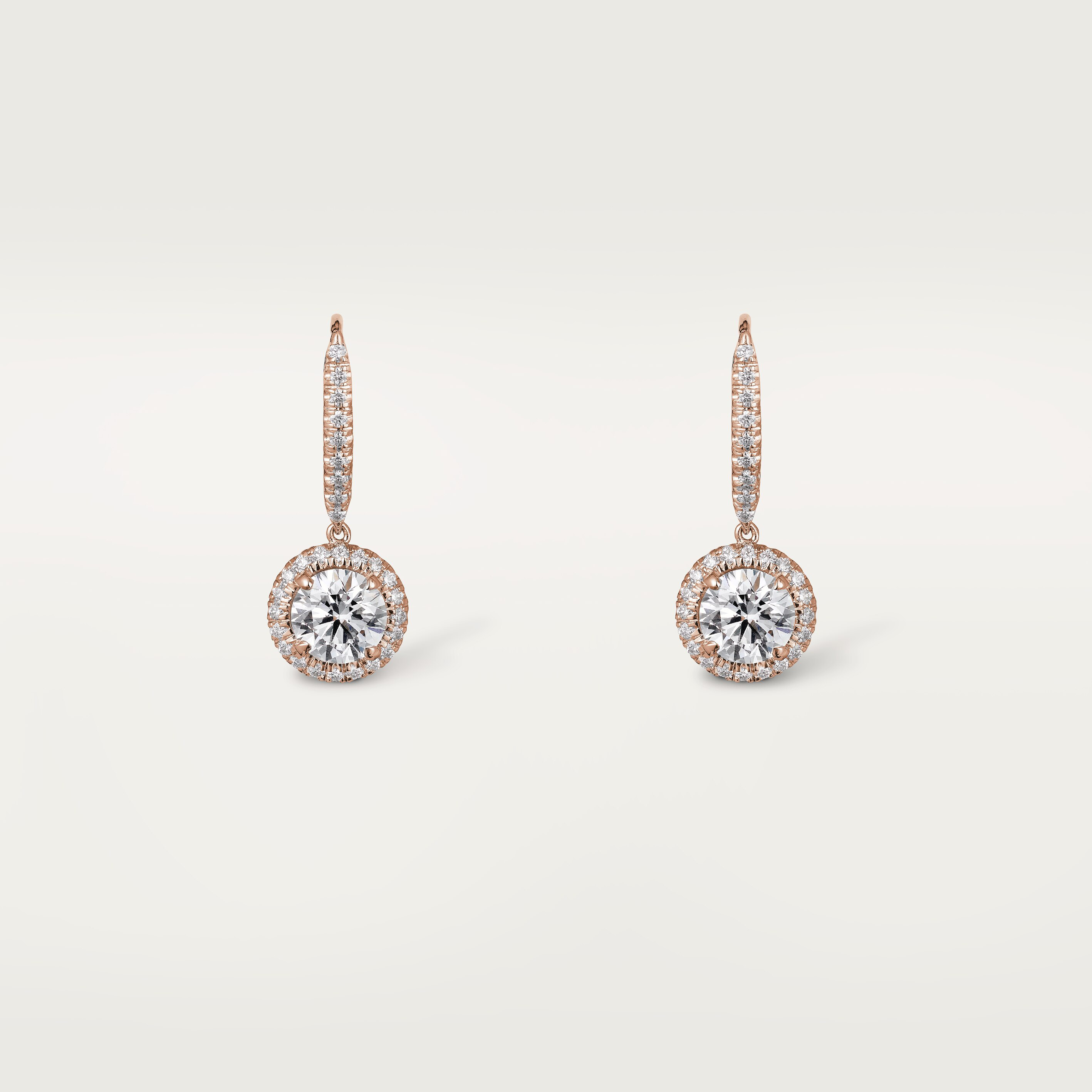 Cartier Destin&eacute;e sleeper earrings, 2 brilliant-cut diamonds, paved