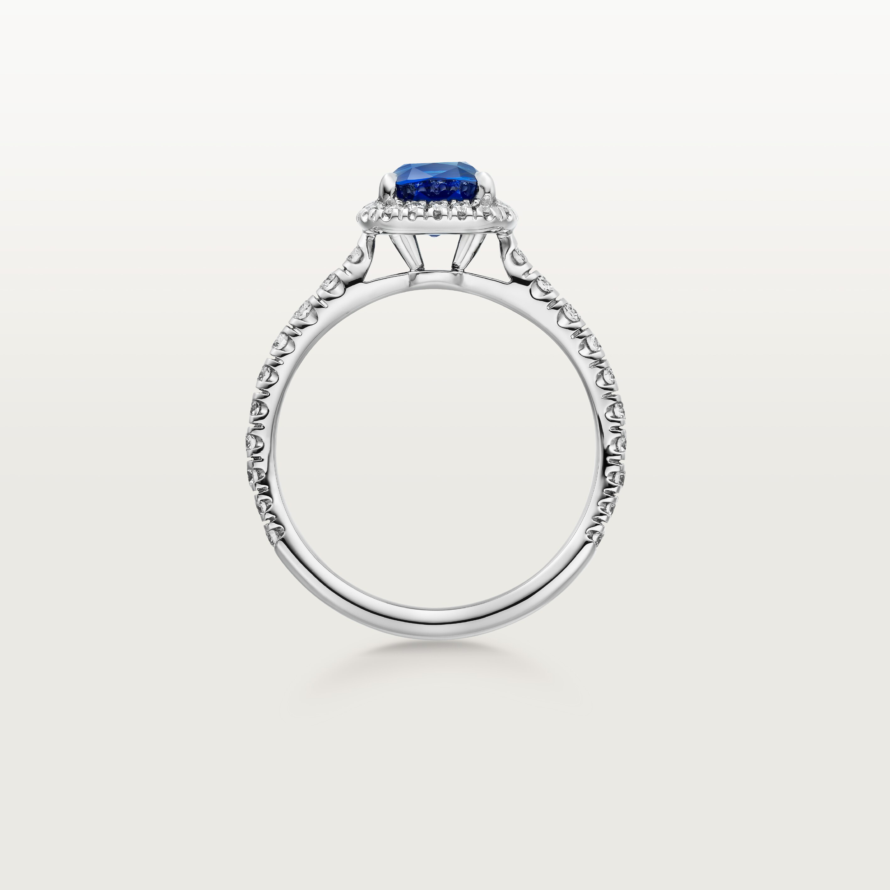 Cartier Destin&eacute;e solitaire, cushion-cut sapphire, paved 