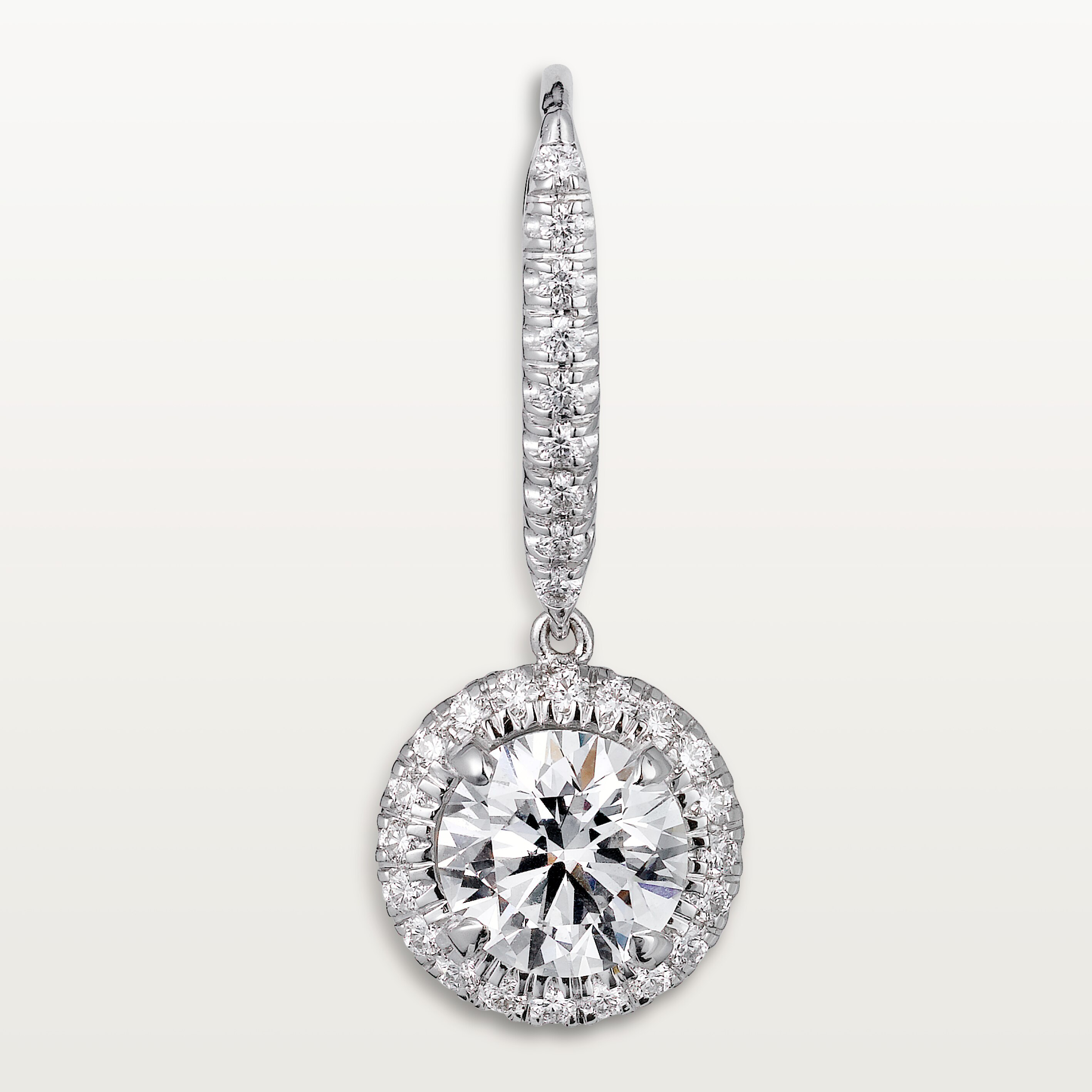 Cartier Destin&eacute;e sleeper earrings, 2 brilliant-cut diamonds, paved