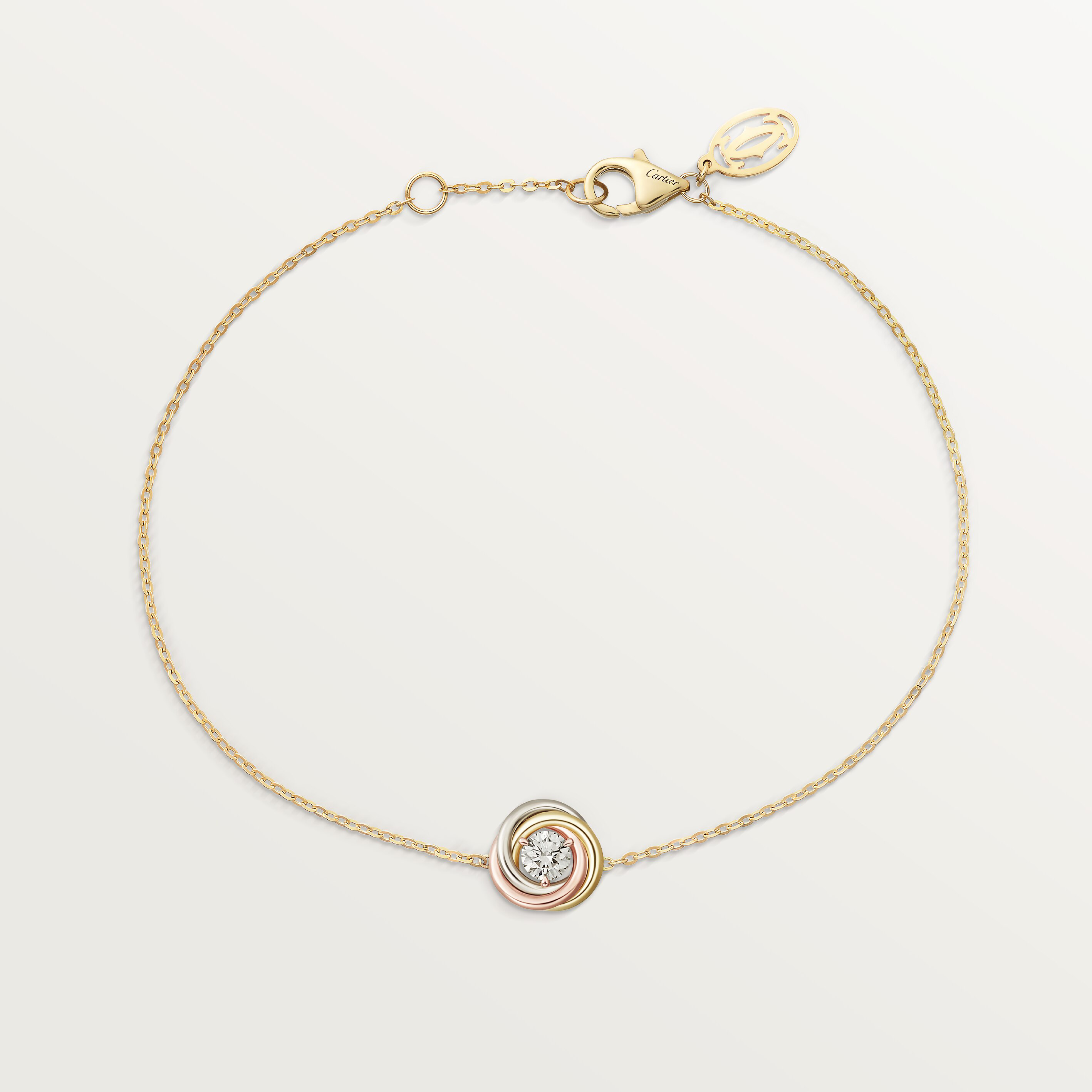 Trinity bracelet, on chain, 1 diamond