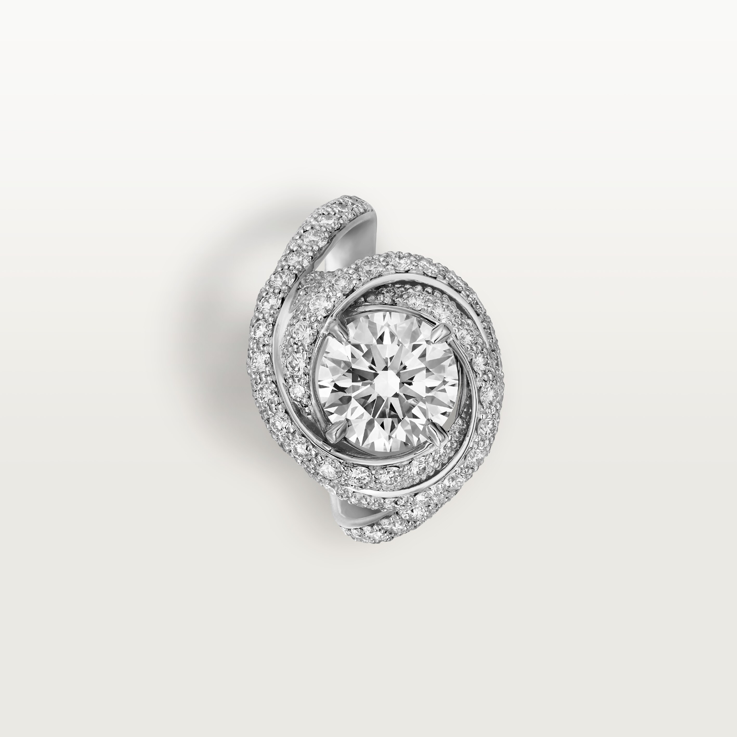 Trinity Ruban solitaire, brilliant-cut diamond, paved , image 5