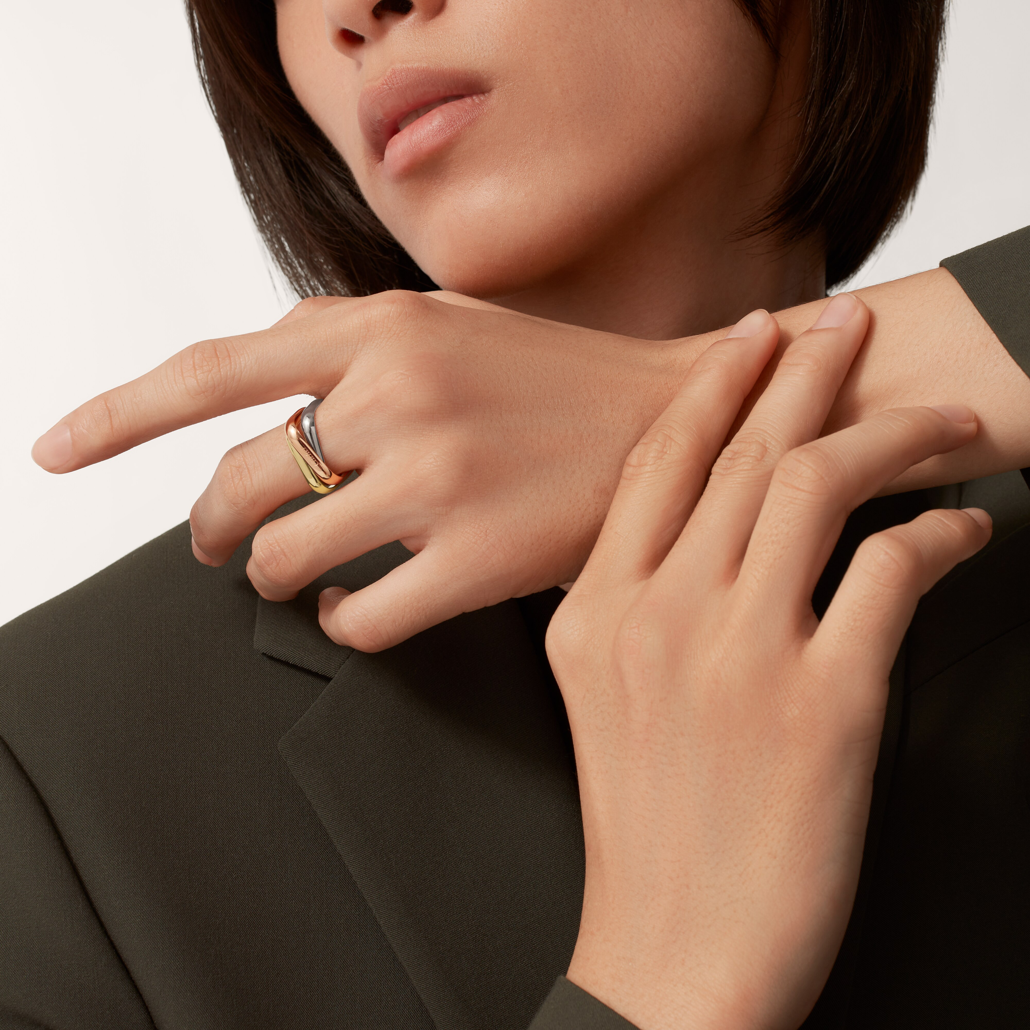 Trinity ring, cushion-shaped, classic model