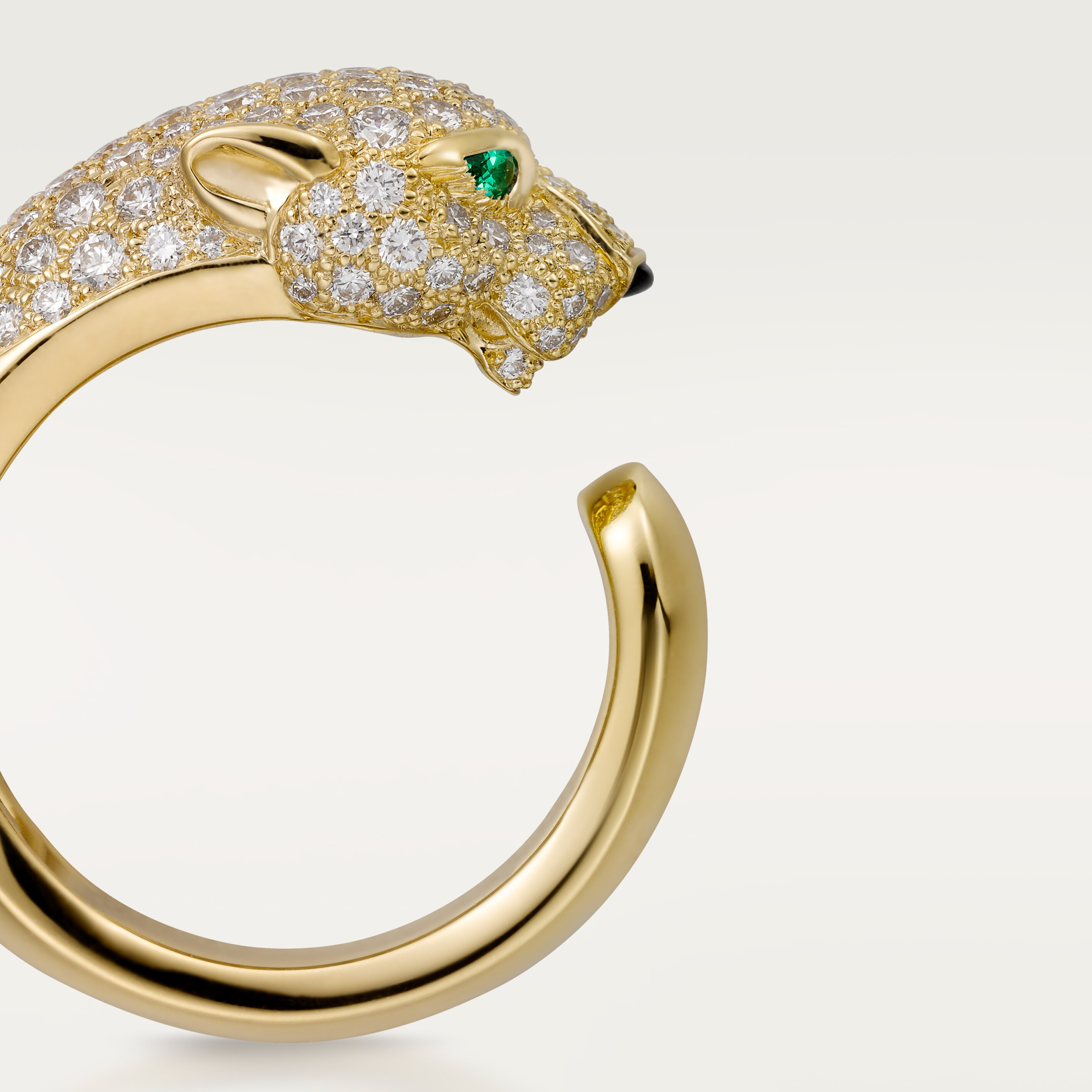 Panth&egrave;re de Cartier ring, medium model, half-paved