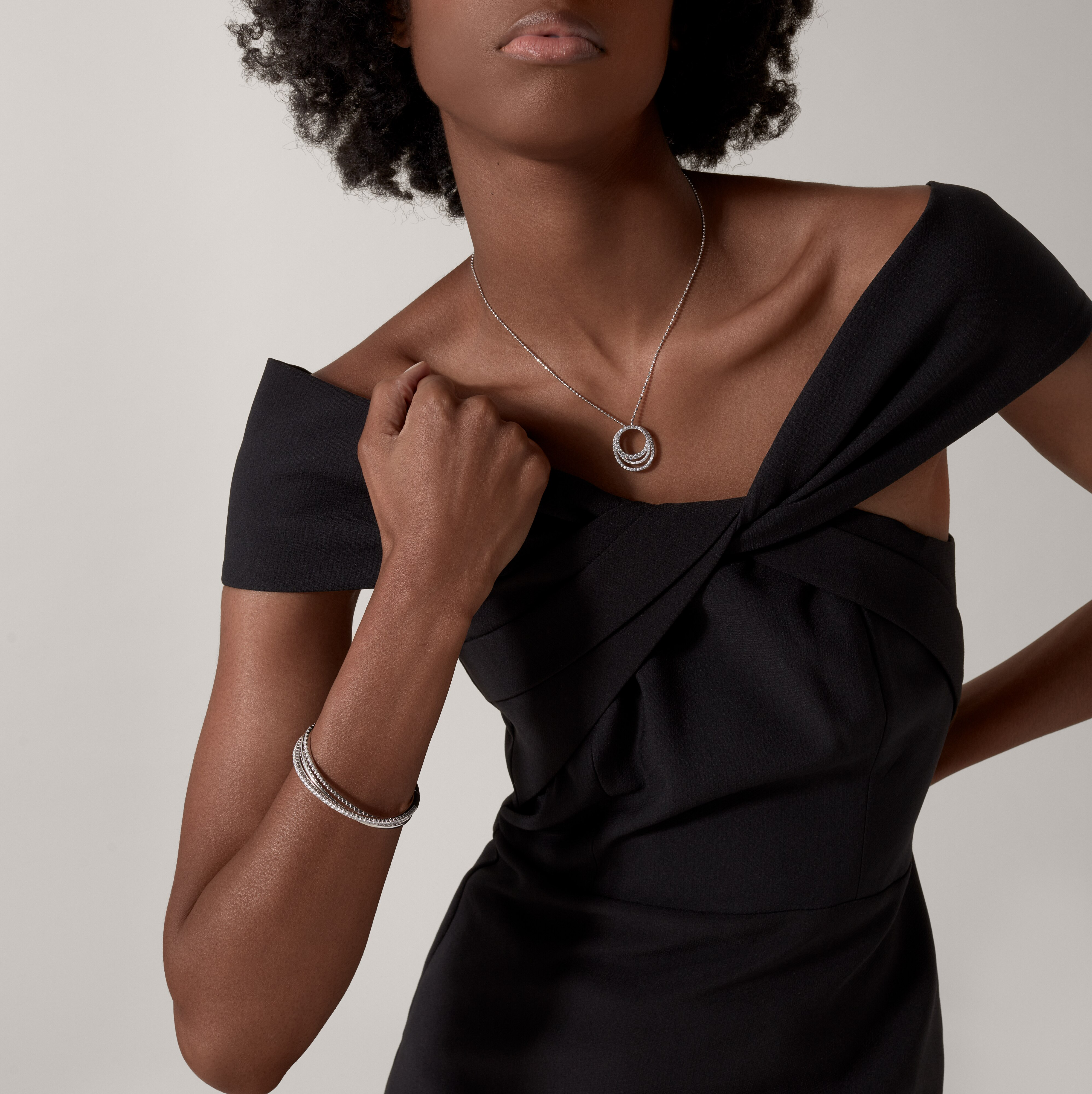 Etincelle de Cartier pendant, triple row, paved 