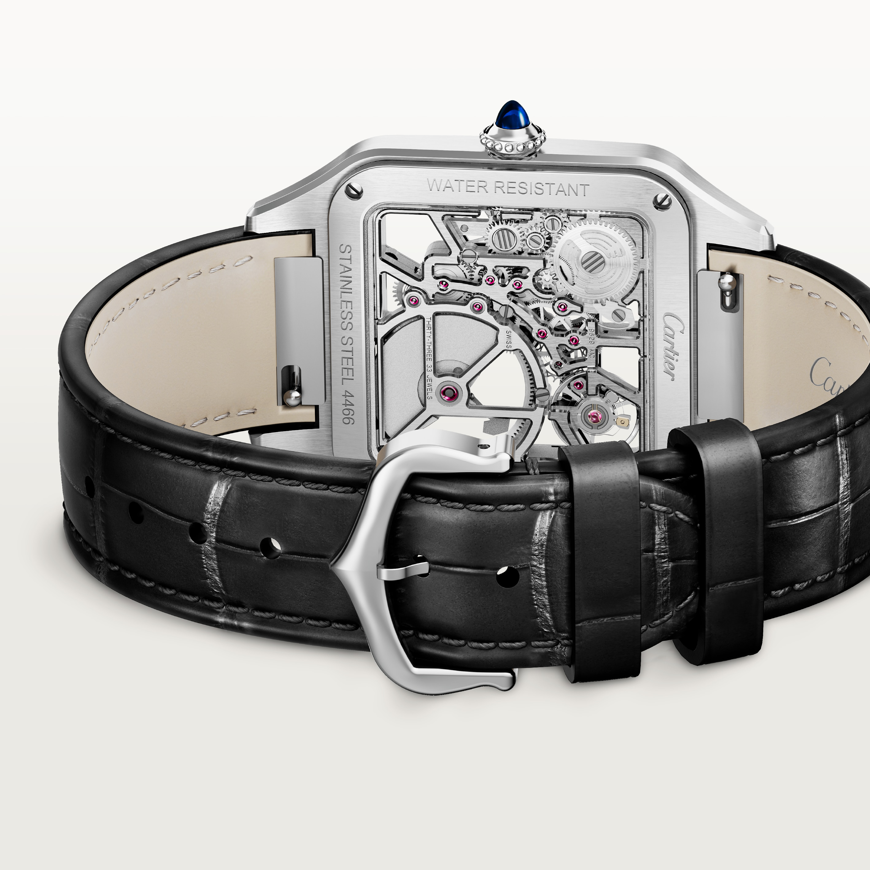 Santos-Dumont skeleton watch equipped with a micro-rotor