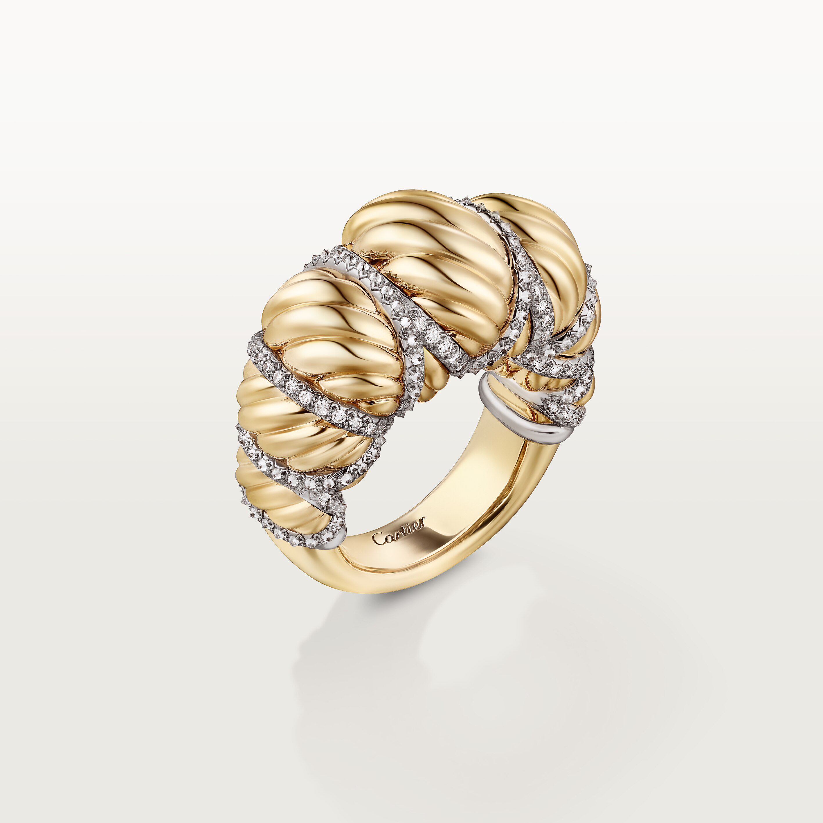 Cartier Libre Tressage ring, diamonds 
