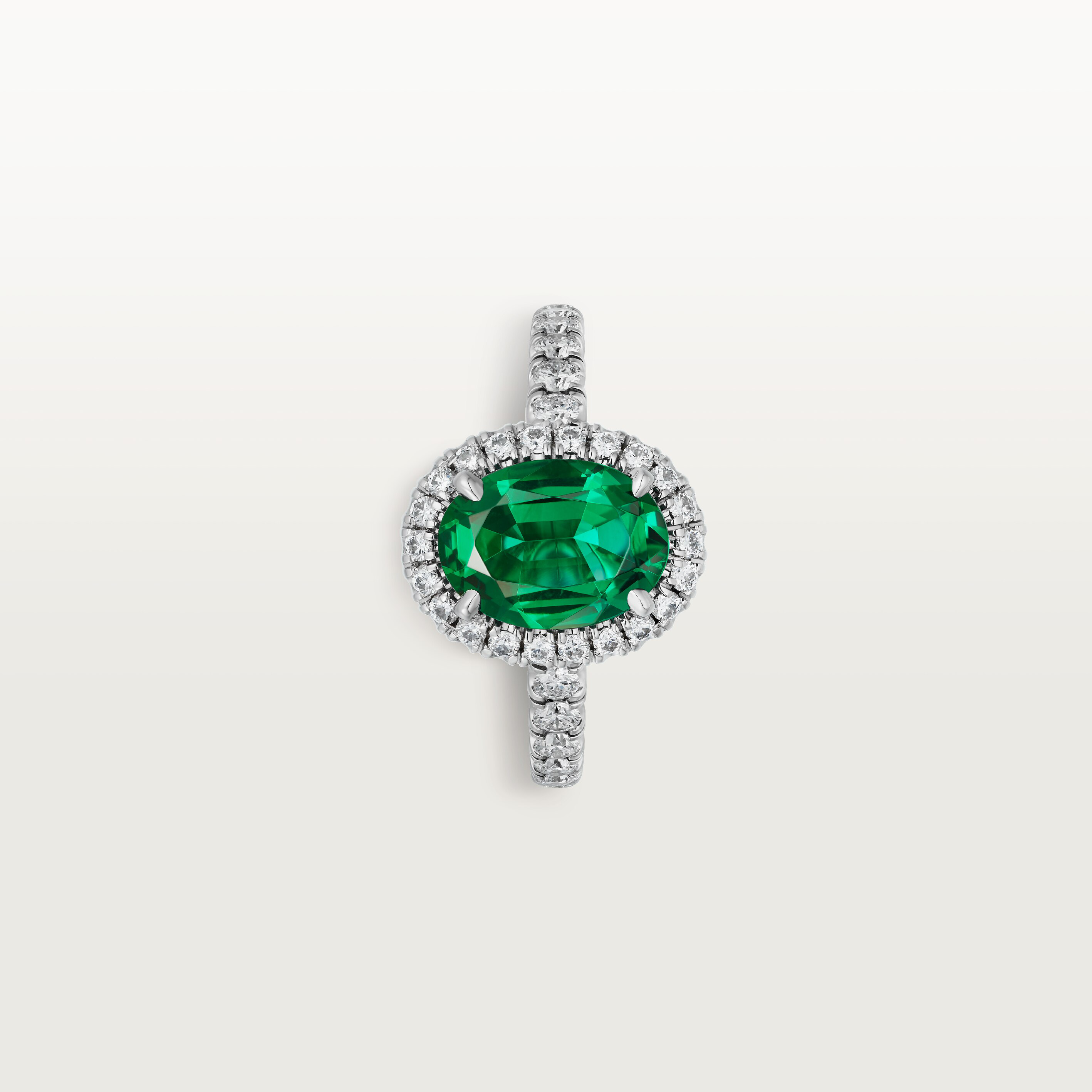 Cartier Destin&eacute;e solitaire, oval-cut emerald, paved , image 6